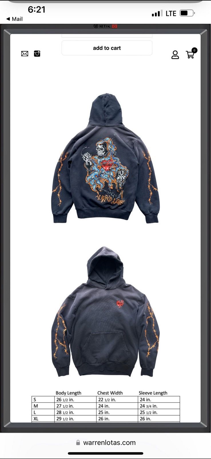 Warren Lotas Warren Lotas “Hard Love” Hoodie – Private Release Size US XL / EU 56 / 4 - 12 Thumbnail