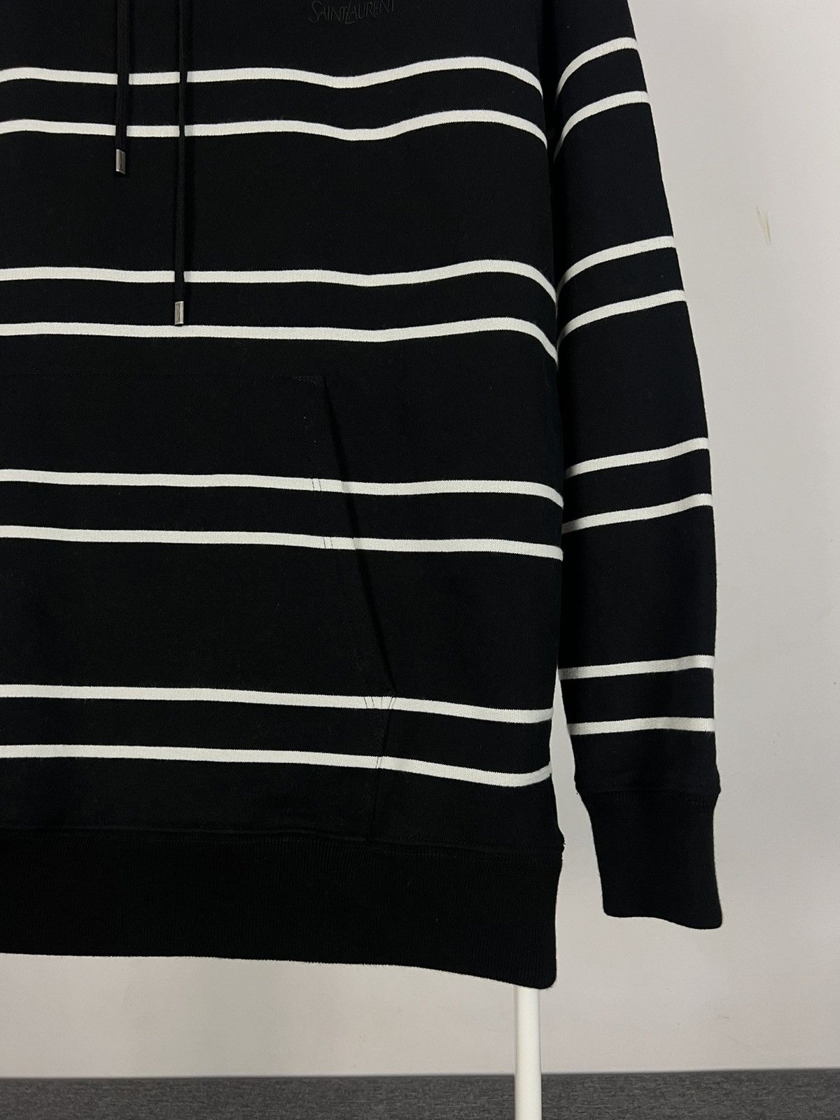 Designer × Saint Laurent Paris × Yves Saint Laurent Saint Laurent Striped Cotton Hoodie Size US L / EU 52-54 / 3 - 4 Thumbnail