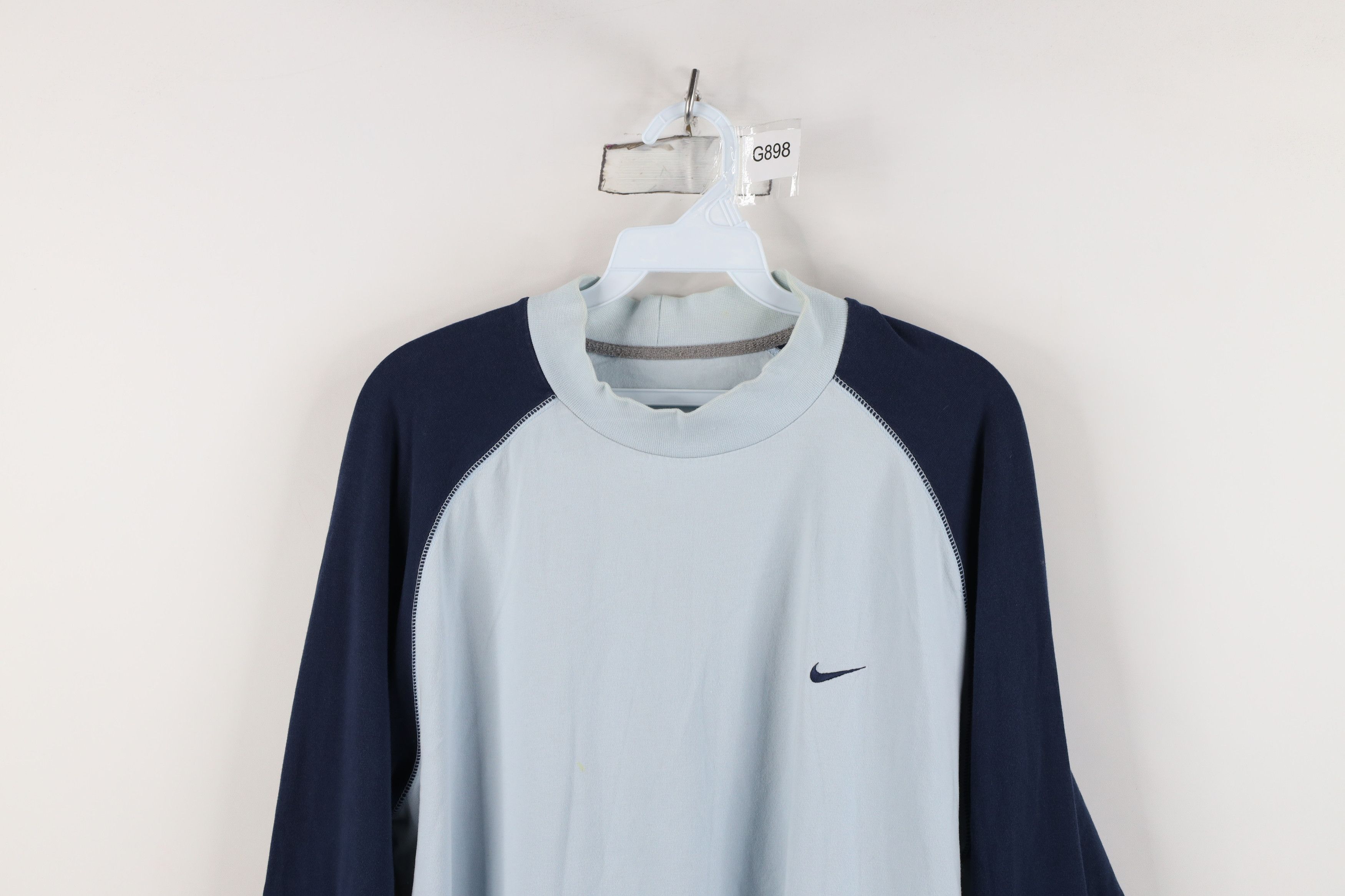 Nike Vintage 90s Y2K Nike Mini Swoosh Mock Neck Raglan T-Shirt Size US L / EU 52-54 / 3 - 2 Thumbnail