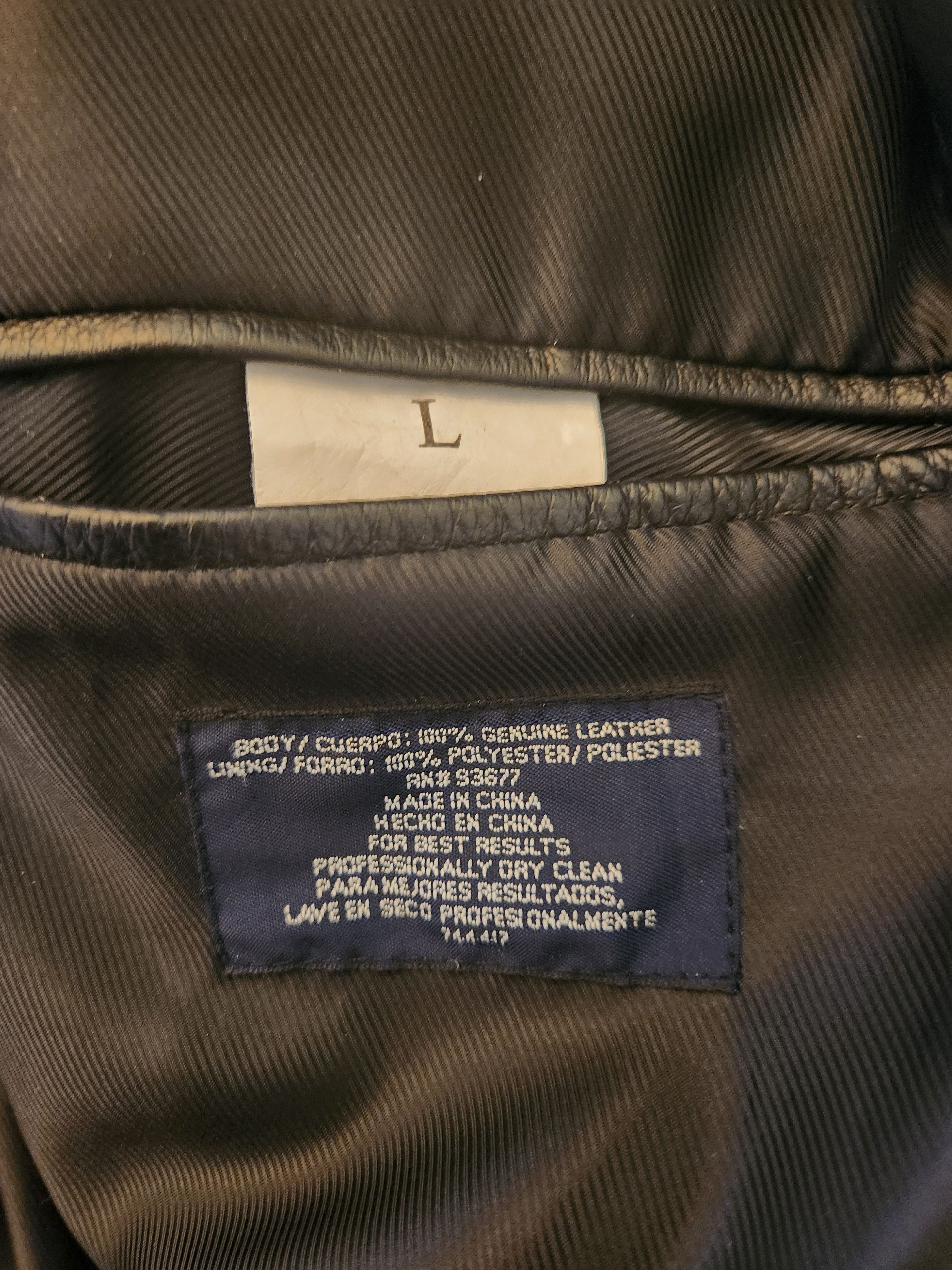 Stafford Men's 100% Leather Black Blazer Size 44R - 4 Thumbnail