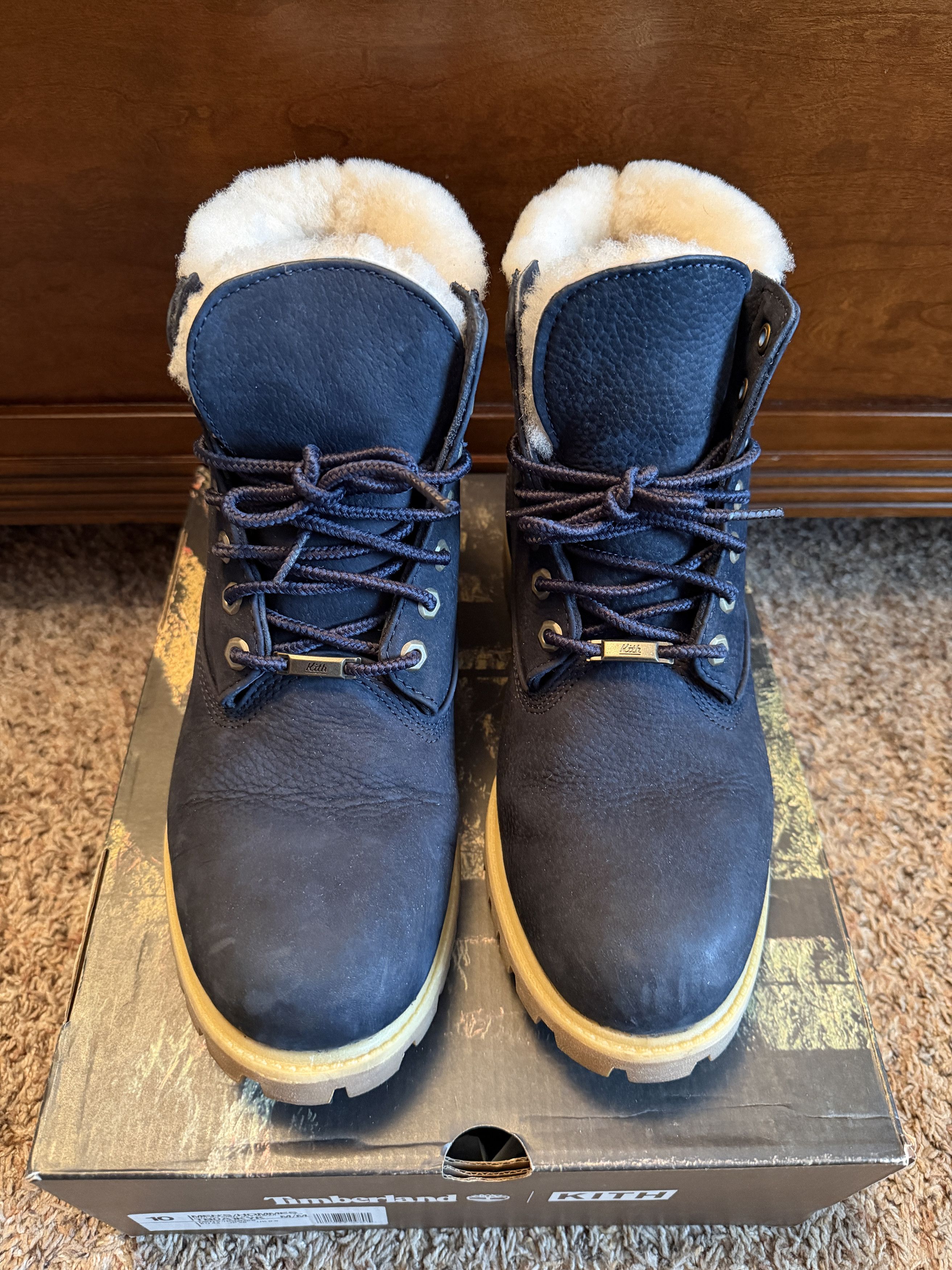 Kith × Timberland Timberland 6" Boot Ronnie Fieg Kith Shearling Navy (2018) Size US 10 / EU 43 - 5 Thumbnail