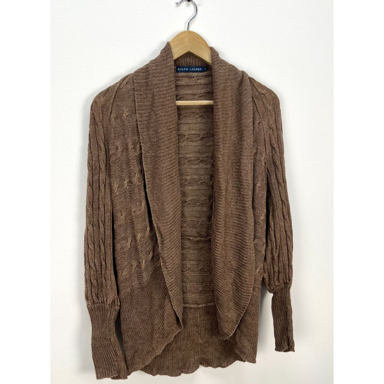 Ralph Lauren Ralph Lauren Linen Open Cardigan Knit Sweater Women S Vintage 100% Linen S Light Mokka Brown Front Open Armpit 22in Length 28in Sleeve 29.5in Mens? Size S / US 4 / IT 40 - 2 Thumbnail