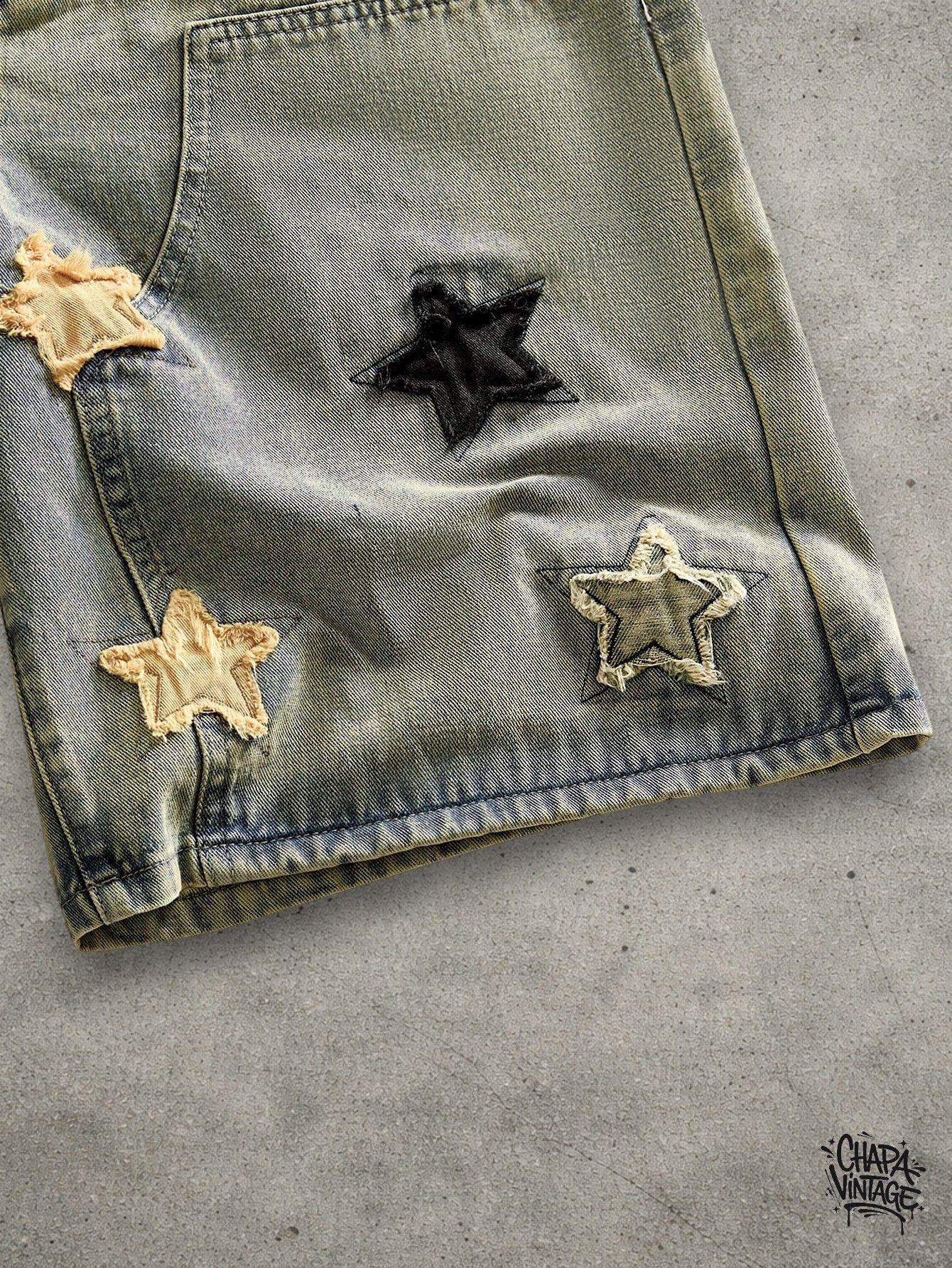 Japanese Brand Denim stars patch shorts Size US 32 / EU 48 - 4 Thumbnail