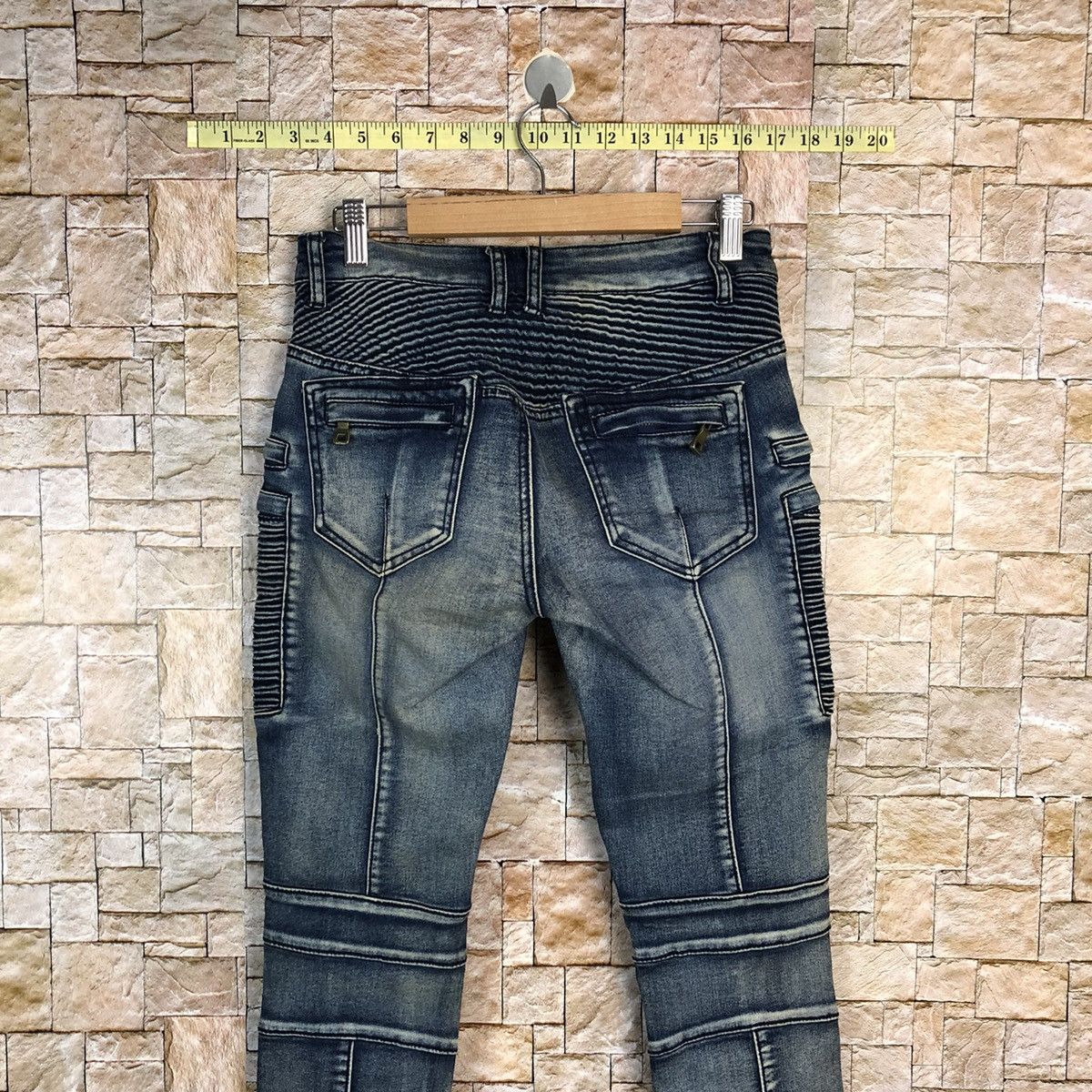 Japanese Brand Japan faded Blue Slim Fit bikers denim Jeans #A741 Size 26" / US 2 / IT 38 - 17 Thumbnail