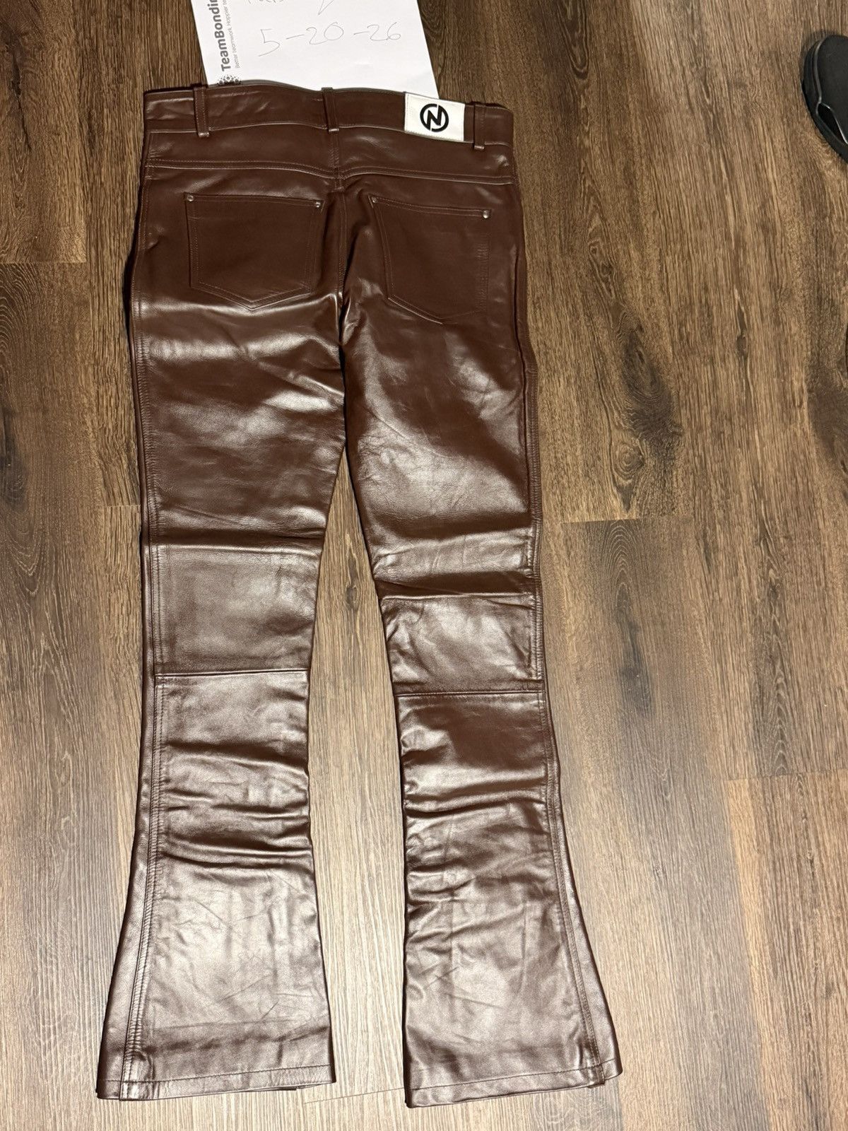 NYRVA Leather Flare Pants Size US 34 / EU 50 - 3 Thumbnail