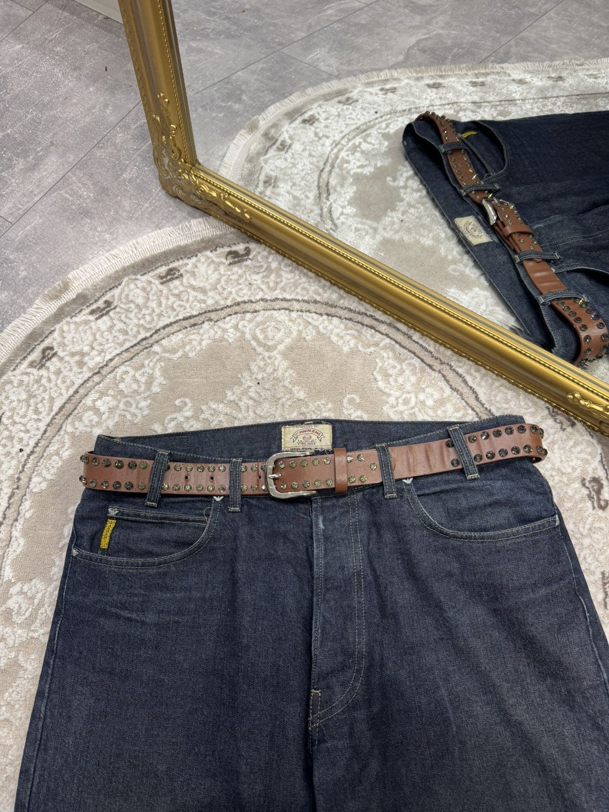 Japanese Brand 00’s NUMBER NINE STYLE FACE LEATHER RARE Y2K BELT VINTAGE Size ONE SIZE - 2 Thumbnail