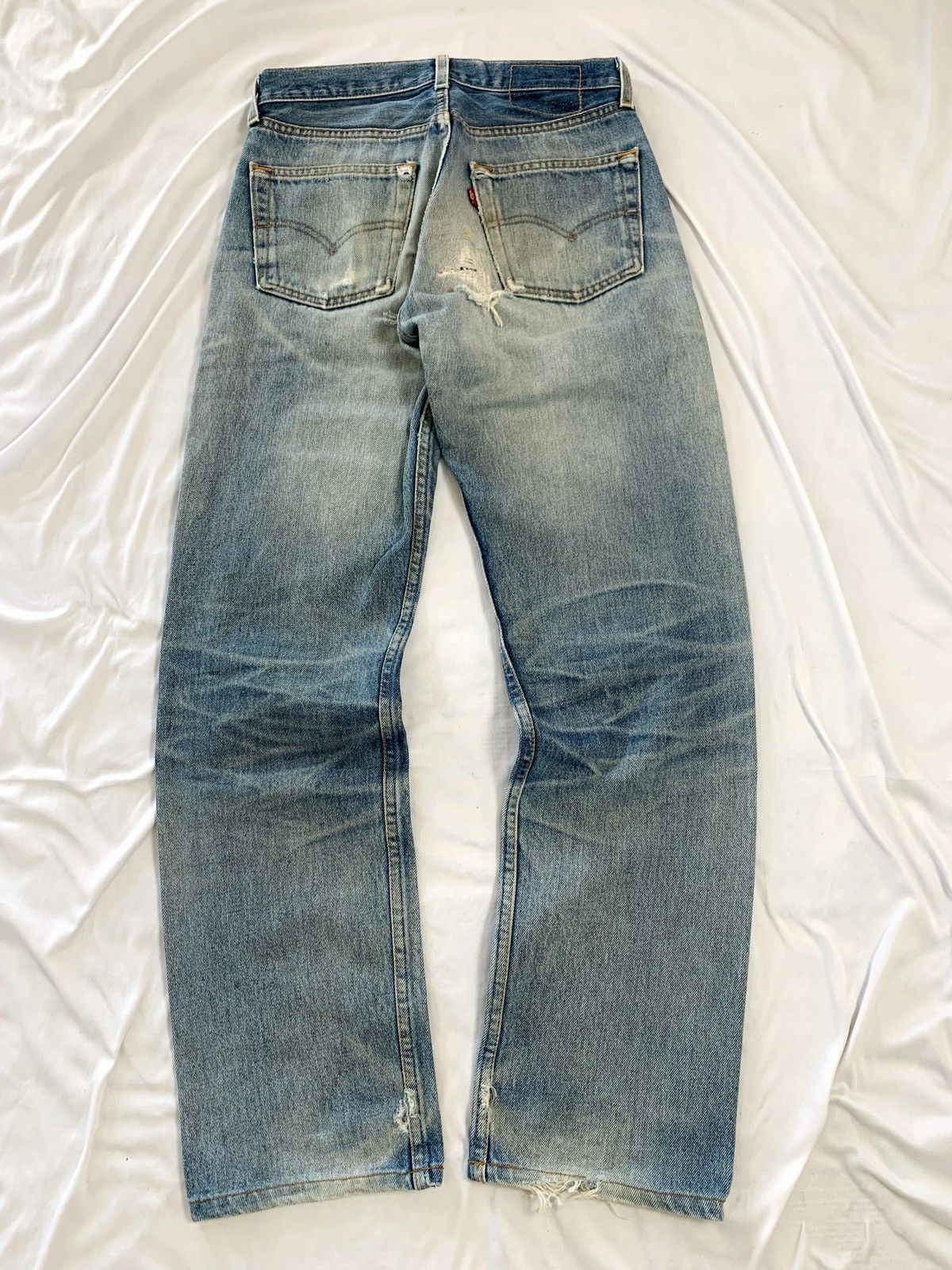 Levi's Vintage Clothing 90s levis 501 vintage blue jeans distressed style Size US 29 - 9 Thumbnail