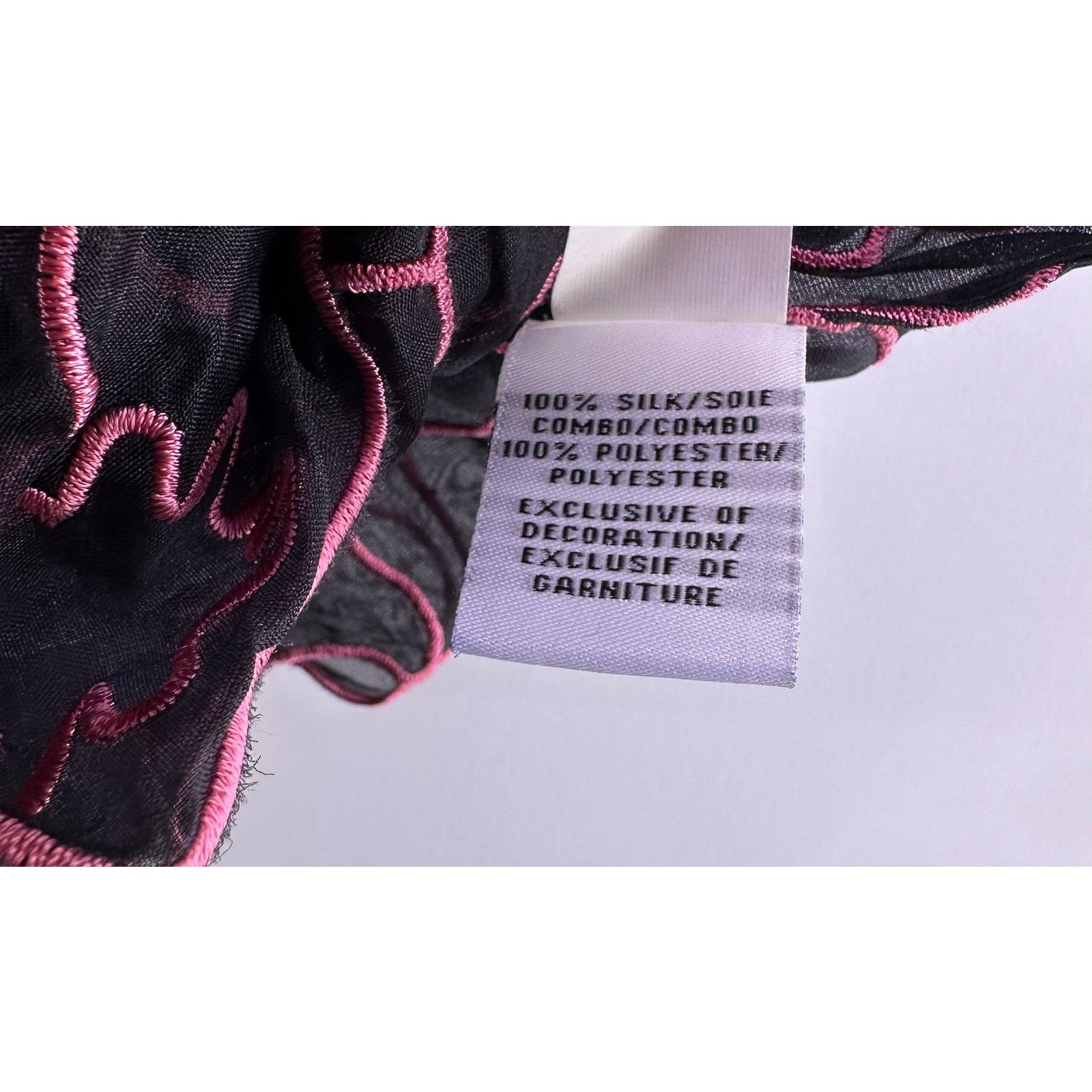 Diane von Furstenberg Diane von Furstenberg Sheer Silk Black & Pink Size10 Blouse Size L / US 10 / IT 46 - 9 Thumbnail