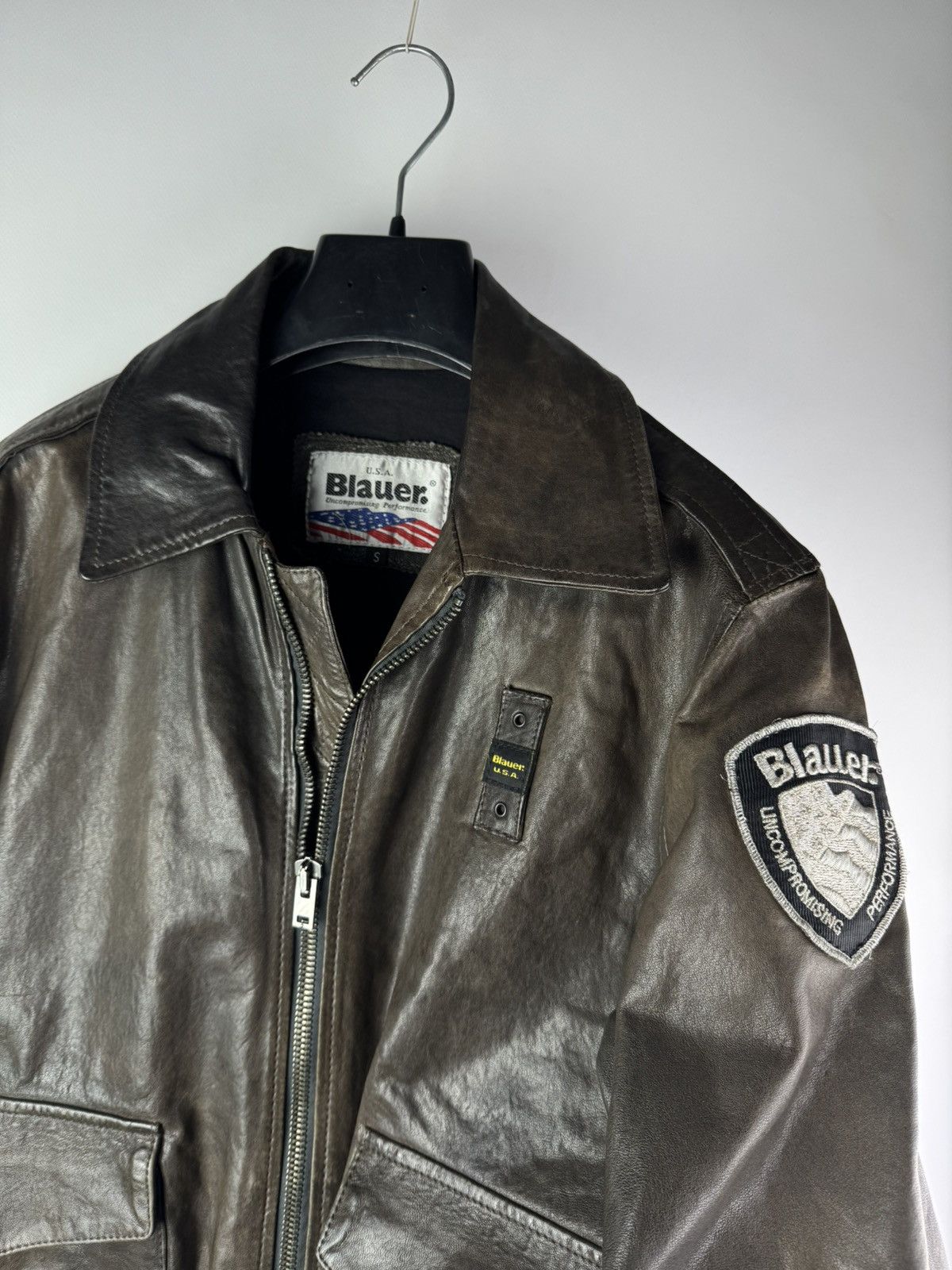 Other Vintage Blauer USA Leather Police Jacket Motorcycle 🇺🇸 Size US S / EU 44-46 / 1 - 2 Thumbnail