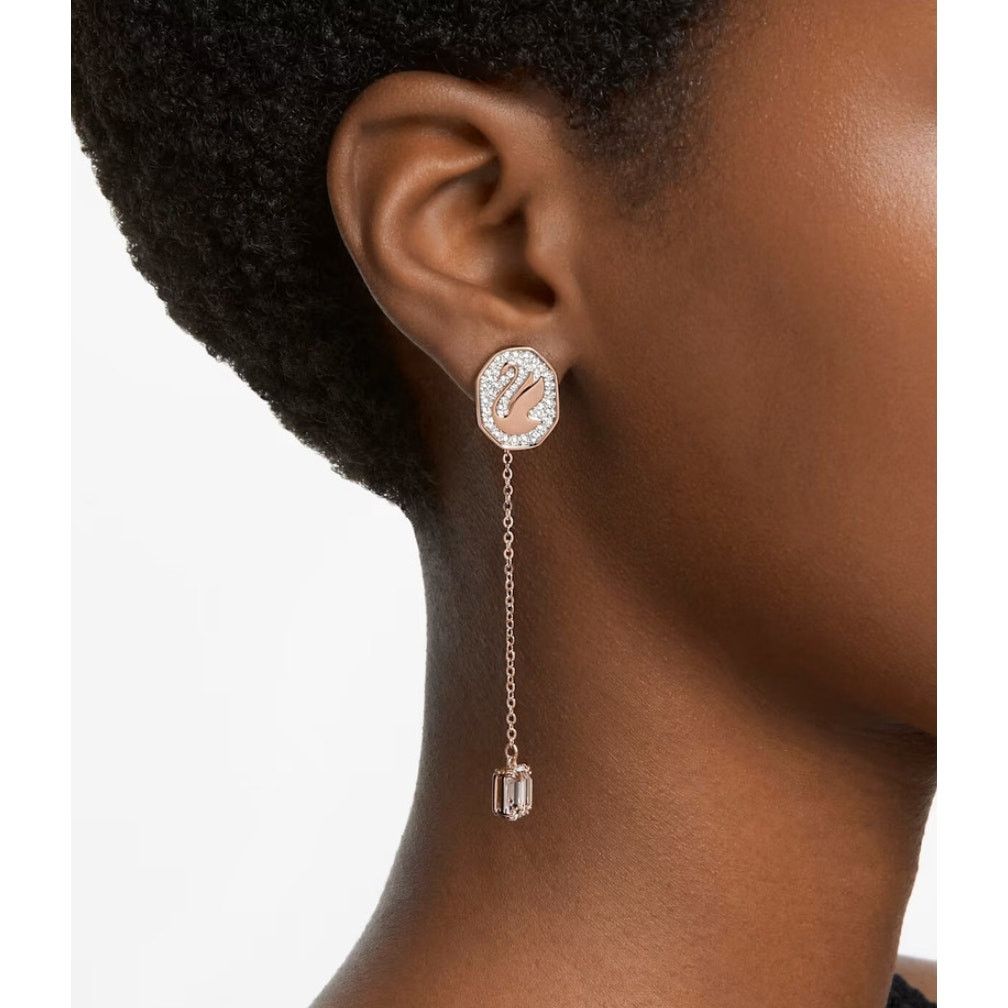 Swarovski Swarovski Signum Drop Earrings, Swan, White, Rose Gold Size ONE SIZE - 8 Thumbnail