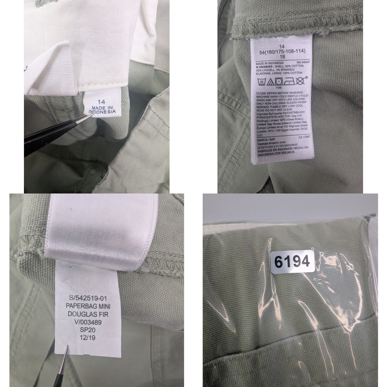 Gap Gap Womens Skirt Paperbag Mini Belted Green Size 14 Cotton Lyocell Douglas Size 36" / US 14 / IT 50 - 8 Thumbnail