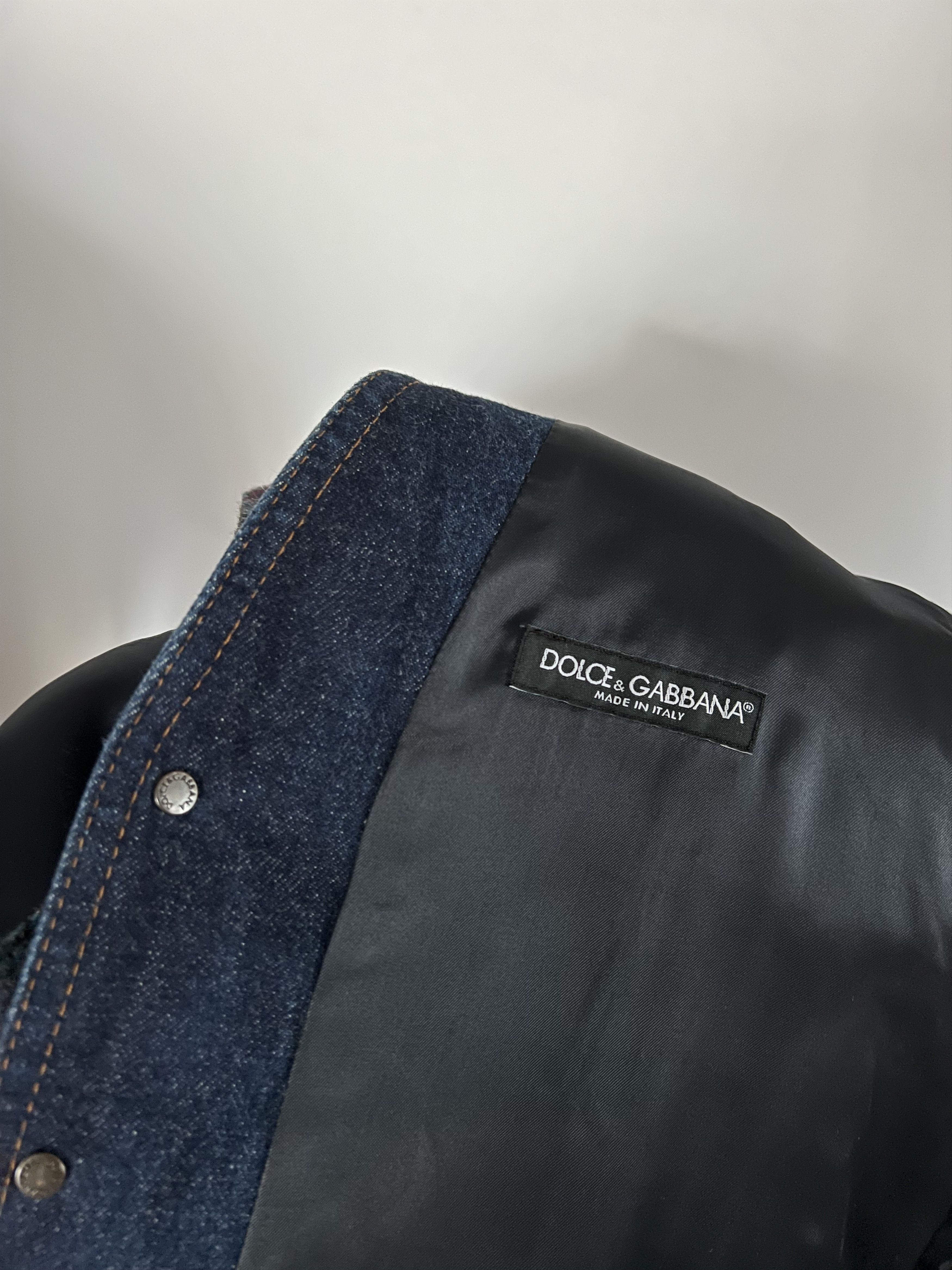 Dolce & Gabbana Dolce & Gabbana Front Denim Back Check Wool Vest Size IT50 Size 50R - 6 Thumbnail