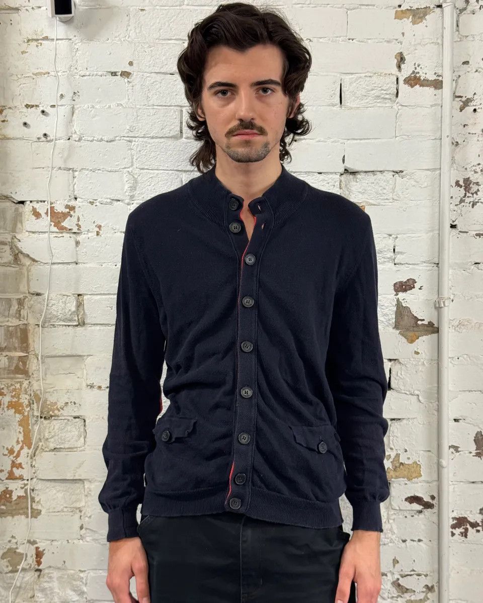Pierre Balmain Pierre Balmain Navy & Orange Contrast Stitch Cardigan Size S / US 4 / IT 40 - 2 Thumbnail