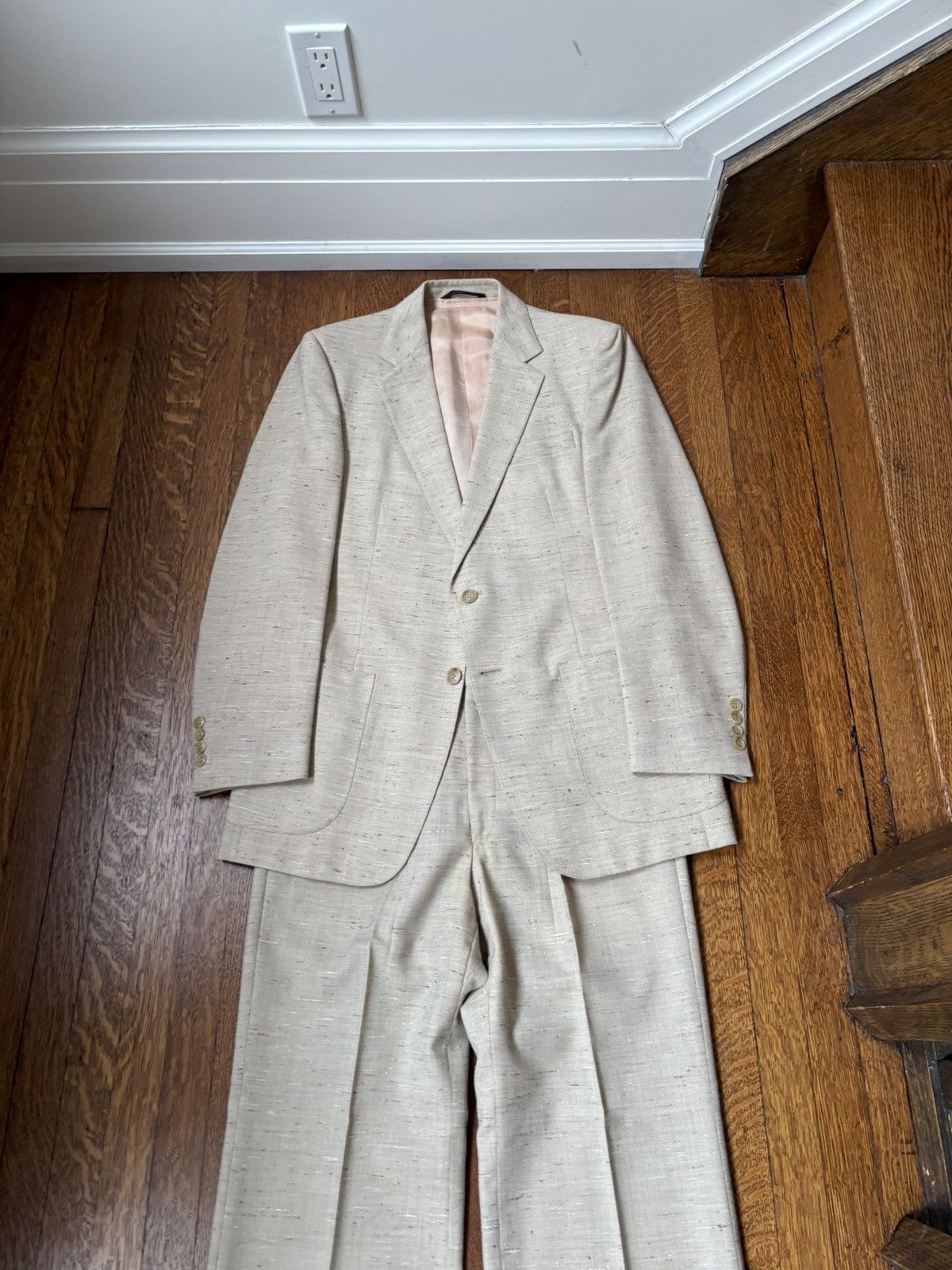 Vintage 70s Vintage 2-Piece Suit 60s Fleck Suit Country Squire Size 40R - 18 Thumbnail