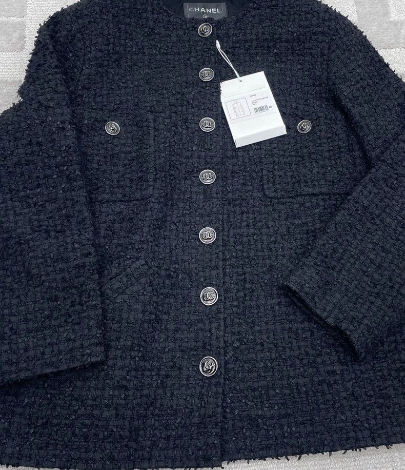 Chanel Classic Round Neck Black Jacket -2505 Size US L / EU 52-54 / 3 - 4 Thumbnail