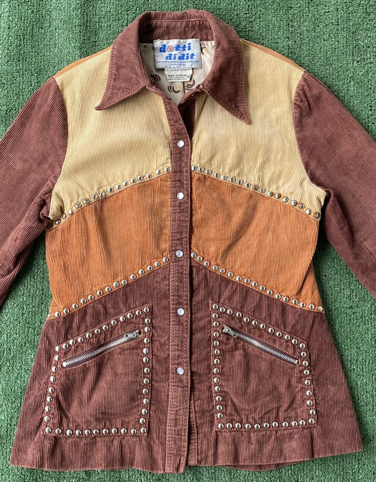 Vintage VTG 70’s Dotti Didit Corduroy Silver Studded Jacket Womens Size S / US 4 / IT 40 - 3 Thumbnail