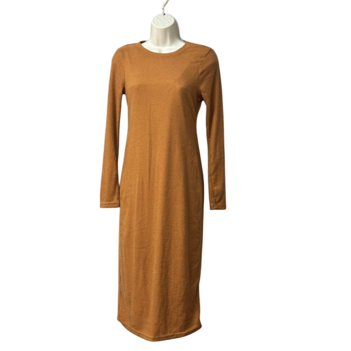 Other INC International Concepts Ribbed Midi Dress, Camel, Sz. S Size S / US 4 / IT 40 - 4 Thumbnail