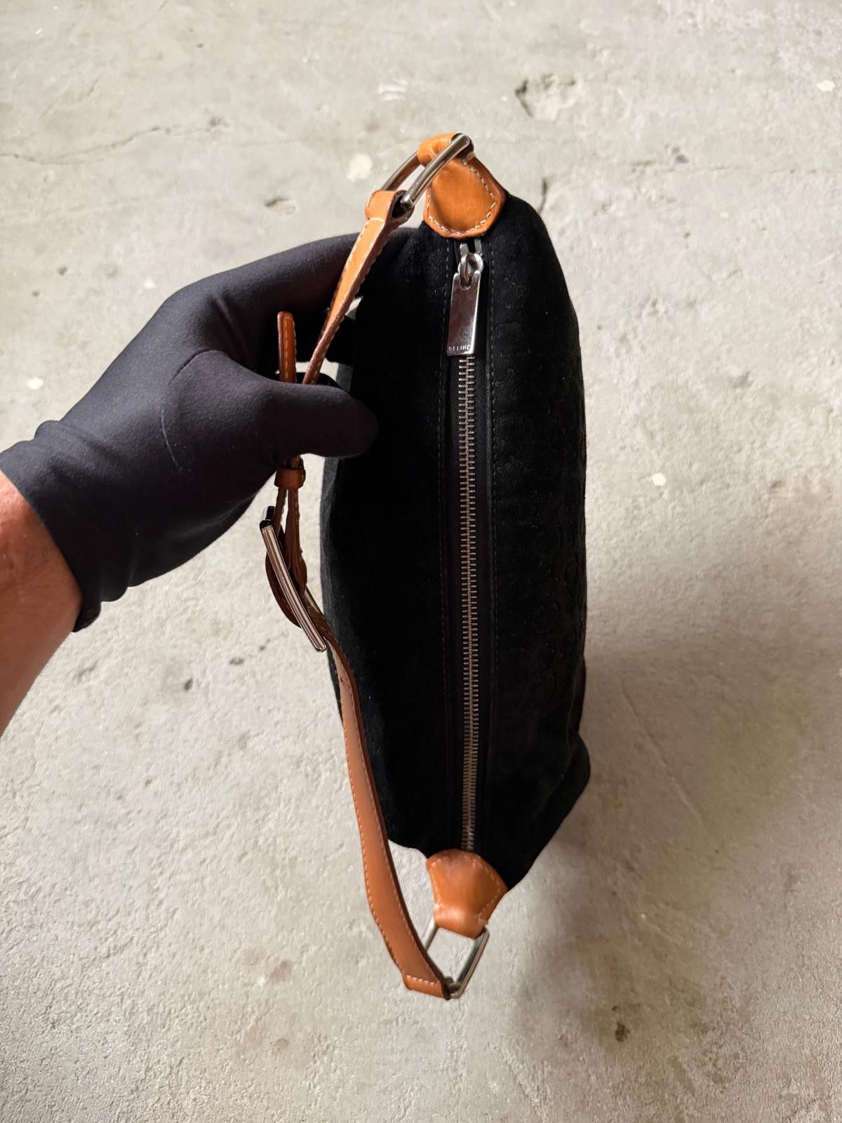 Celine Celine Suede Shoulder Bag Black Size ONE SIZE - 9 Thumbnail