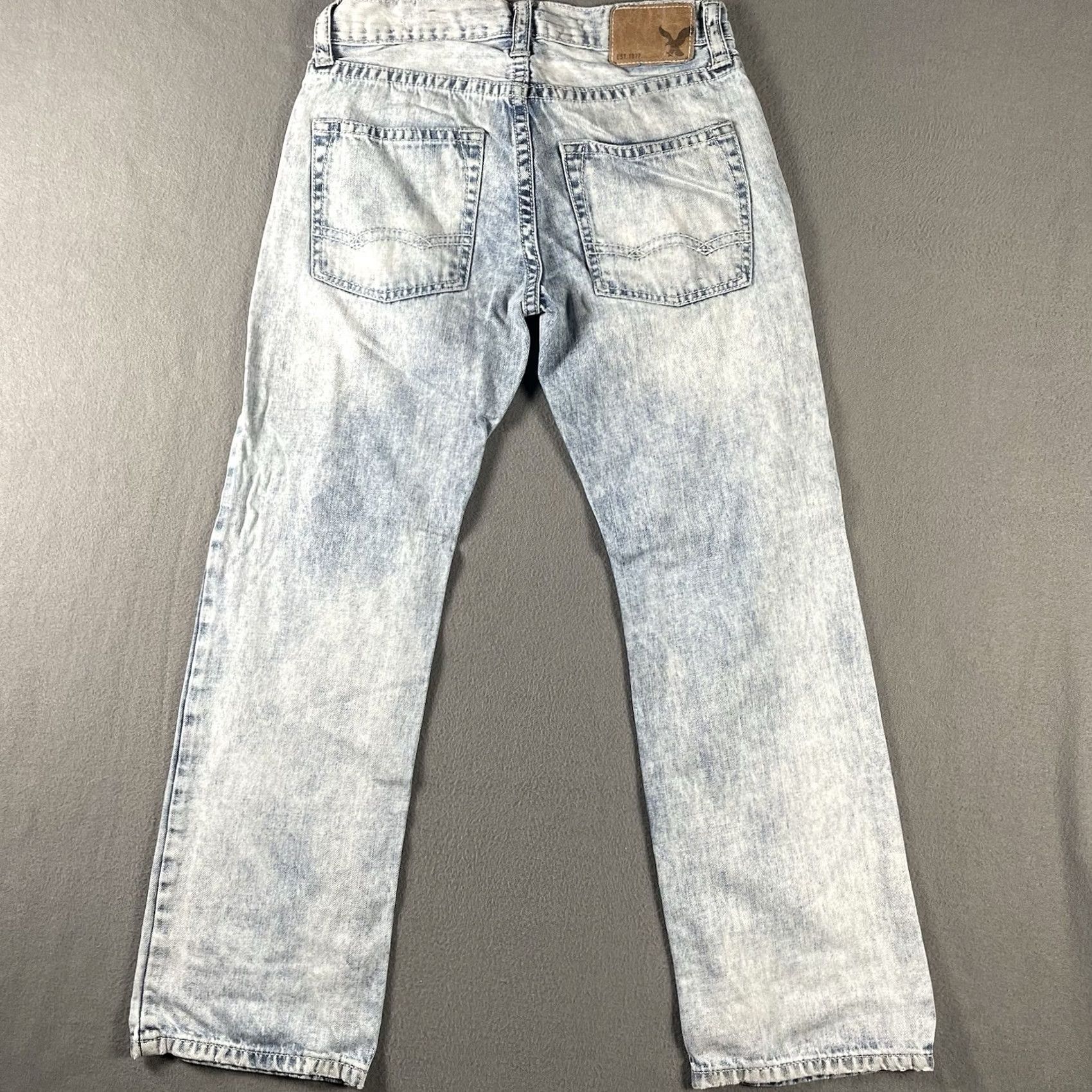 American Eagle Outfitters VINTAGE American Eagle Jeans Mens 28/30 Boot Cut Distressed Light Denim Wash Blue 5-Pocket Mens Jeans Size US 28 / EU 44 - 4 Thumbnail