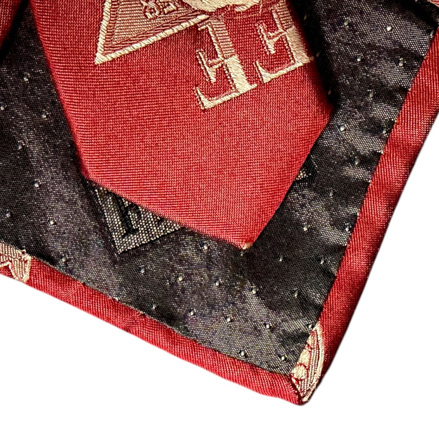Gianfranco Ferre Vintage 90s Gianfranco Ferre Red GFF Global 100% Silk Tie Size ONE SIZE - 8 Thumbnail