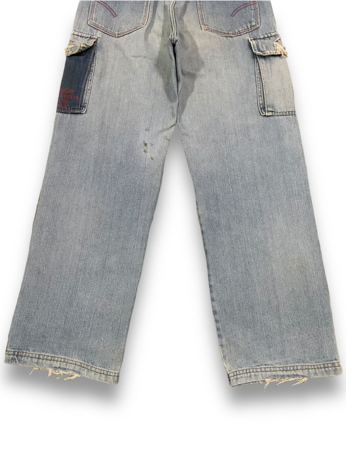 JNCO Y2K Piko Hawaiian Multi-pockets Distressed Baggy Cargo Jeans Size US 31 - 17 Thumbnail