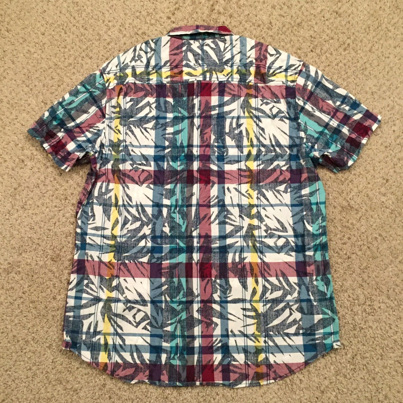 Aeropostale Aeropostale Button-Up Shirt Mens XL Multicolor Floral Short Sleeve Size US XL / EU 56 / 4 - 5 Thumbnail