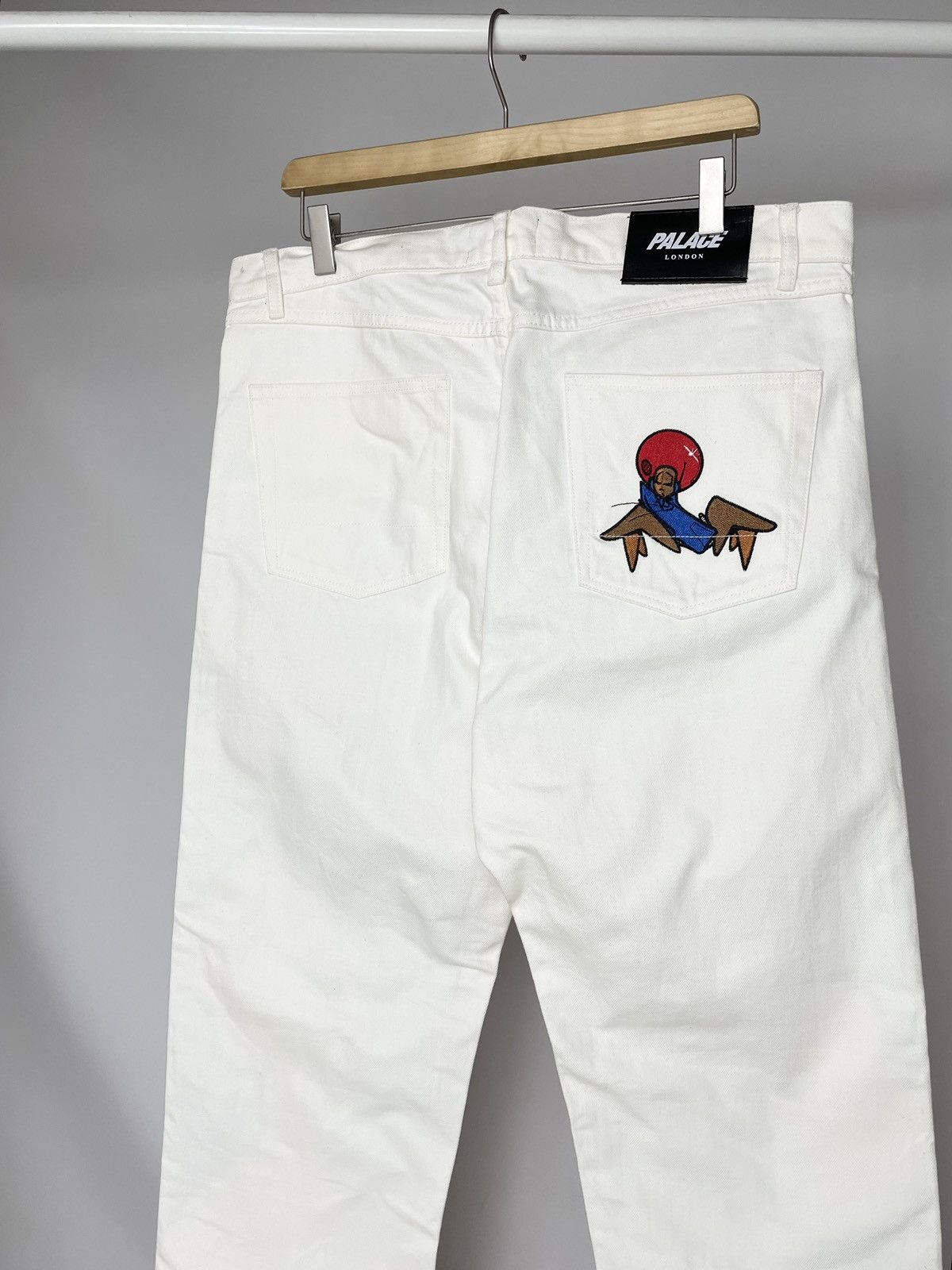Palace Palace x Zomby DJ Graphic Printed Jeans Supreme White Pants Size US 34 / EU 50 - 12 Thumbnail