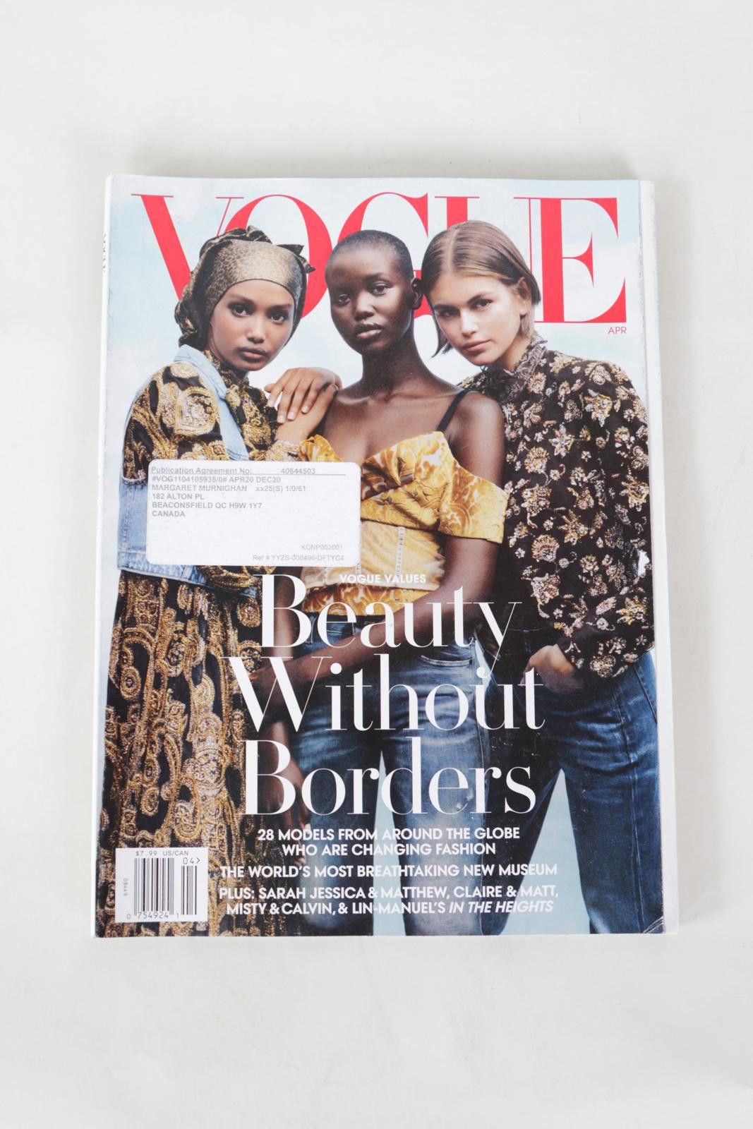Vogue 2020's Vogue April Beauty Without Borders Magazine Size ONE SIZE - 1 Thumbnail