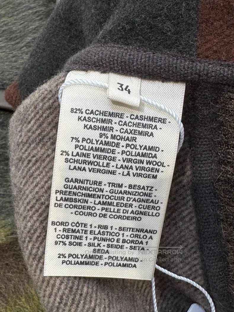 Hermes Hermes Cashmere mohair green and brown short jacket Size XXS / US 00 / IT 34 - 5 Thumbnail