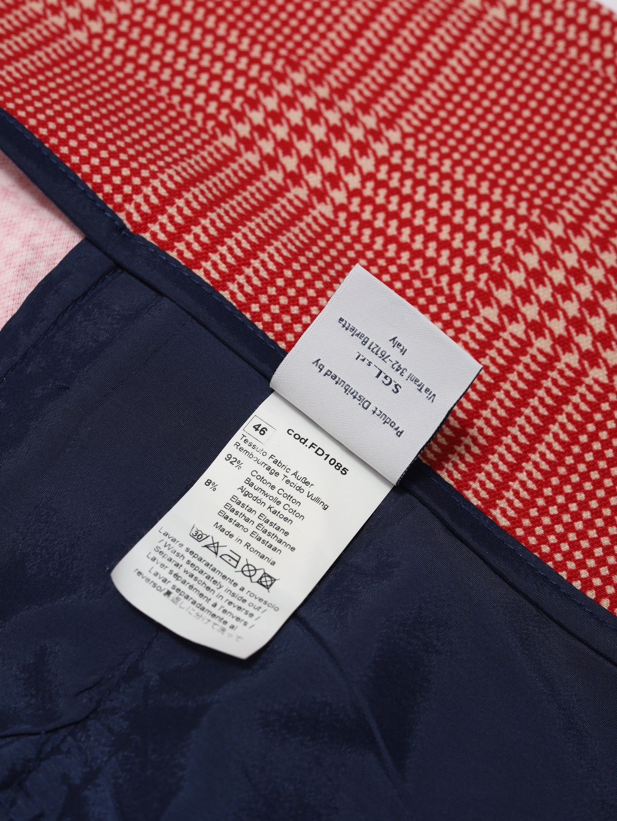 Circolo 1901 Circolo 1901 Red White Houndstooth Blazer Cotton Elastane Size L / US 10 / IT 46 - 14 Thumbnail