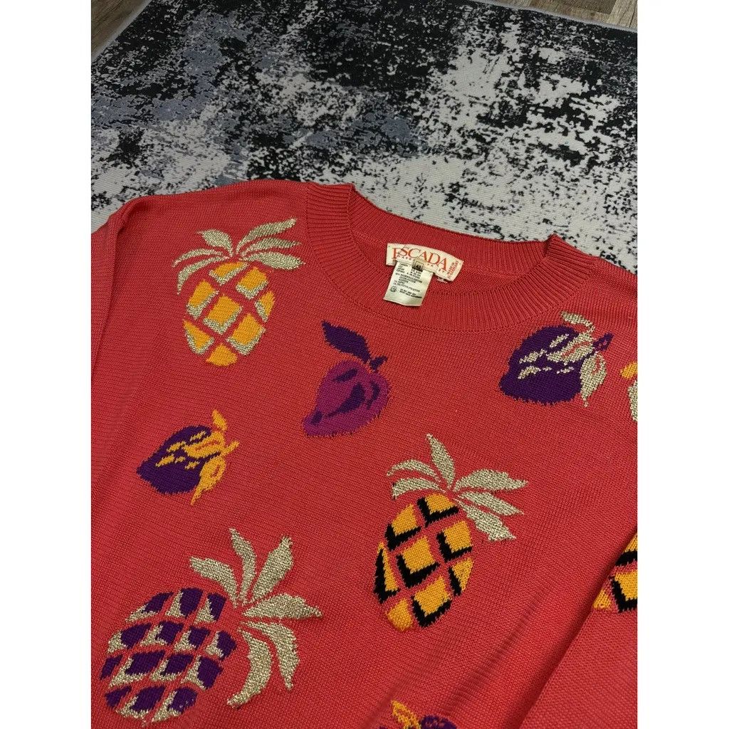 Escada Escada Jumper Fruits Size: 42 fit L Size L / US 10 / IT 46 - 3 Thumbnail