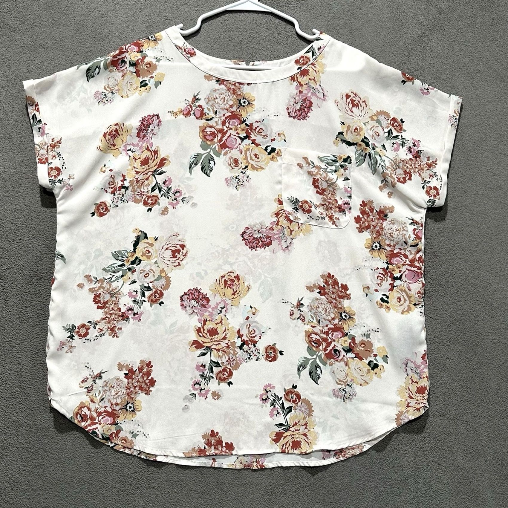 Buffalo David Bitton Buffalo David Bitton Blouse Ladies XL Ivory Blossom Woven Short Sleeve Pocket Size XL / US 12-14 / IT 48-50 - 2 Thumbnail