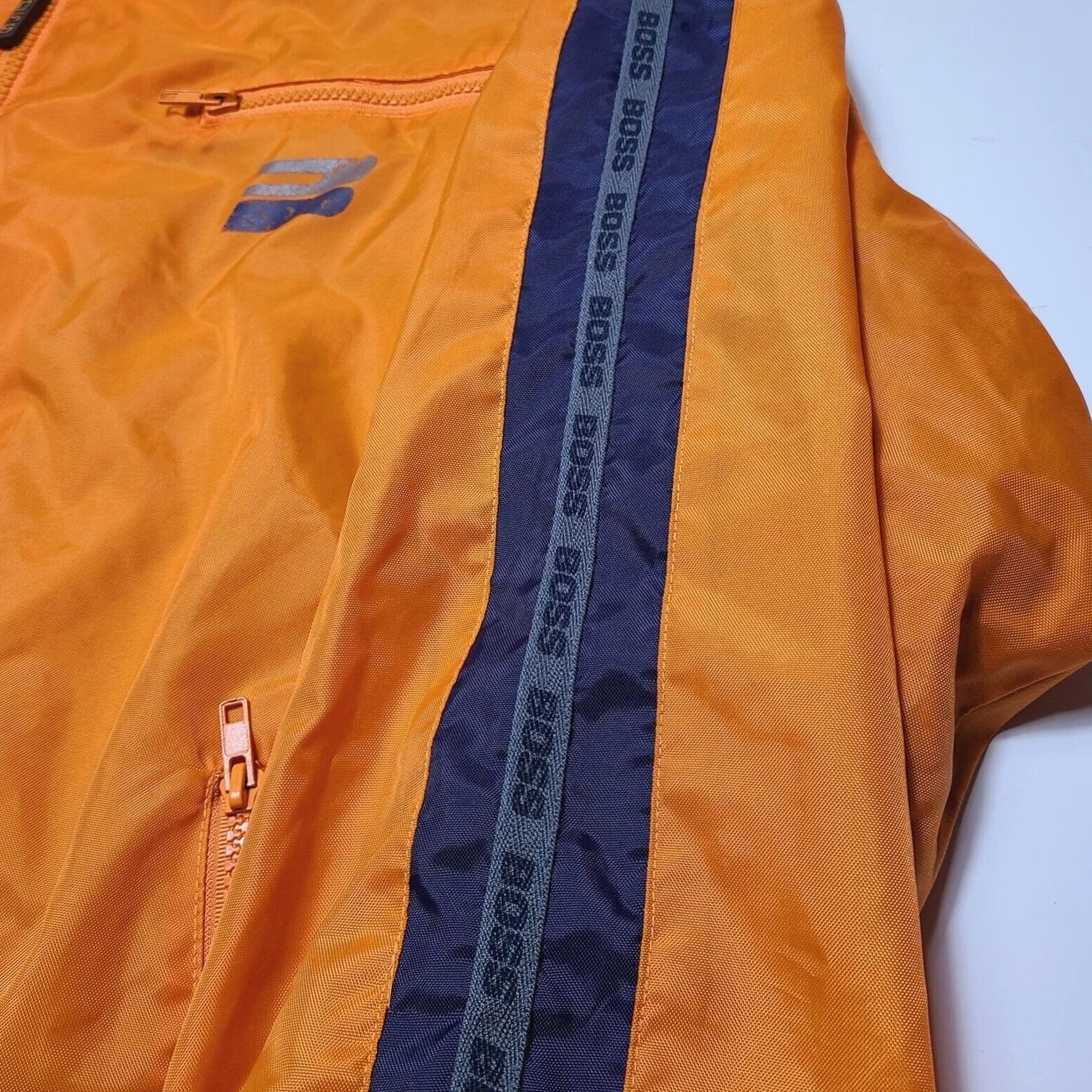 Vintage VINTAGE Boss by IG Design Windbreaker Jacket Lined Hip Hop Men's Medium Orange Size US M / EU 48-50 / 2 - 3 Thumbnail