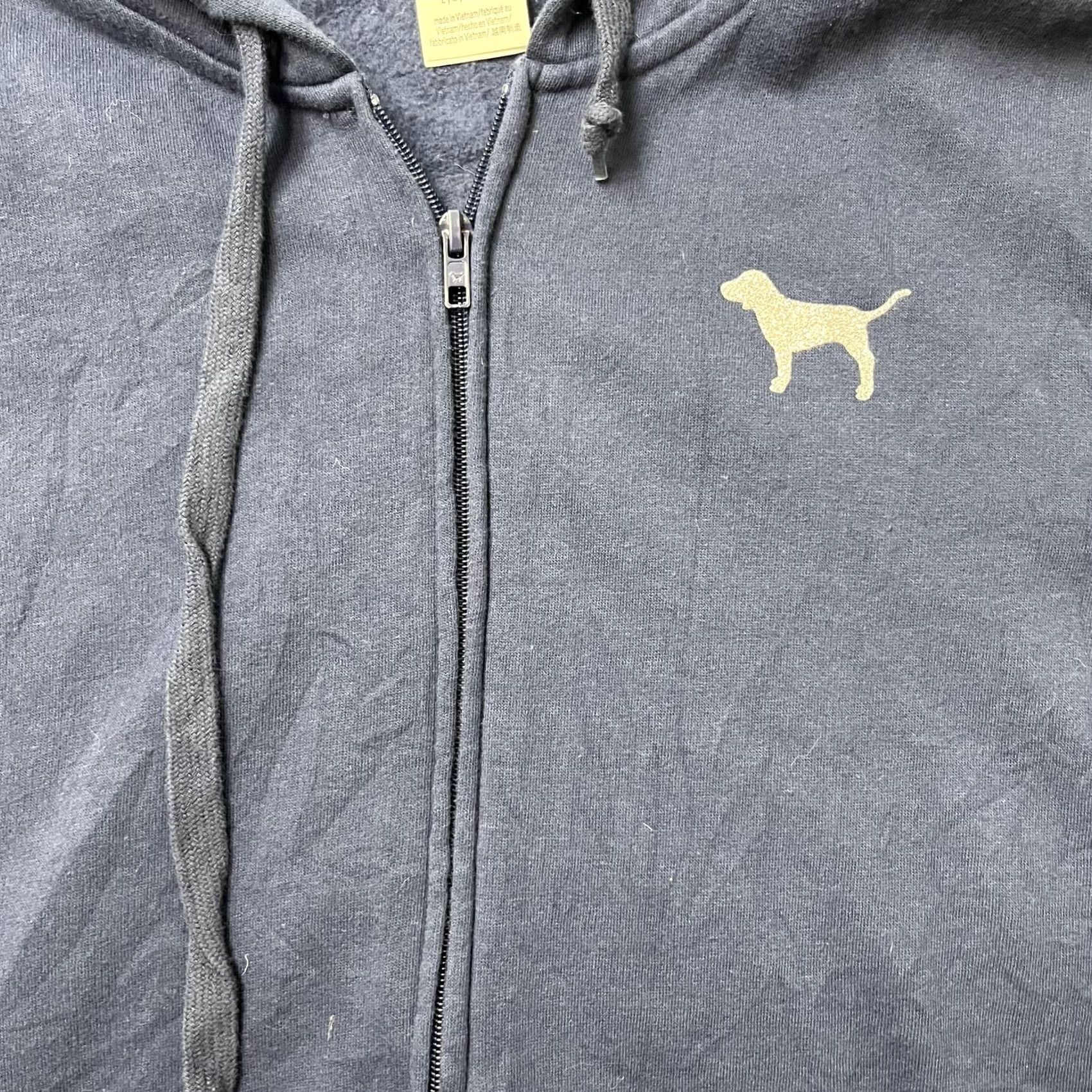 Vintage PINK Victoria's Secret Hoodie Womens L Blue Full Zip Fleece Logo Pullover Size L / US 10 / IT 46 - 2 Thumbnail