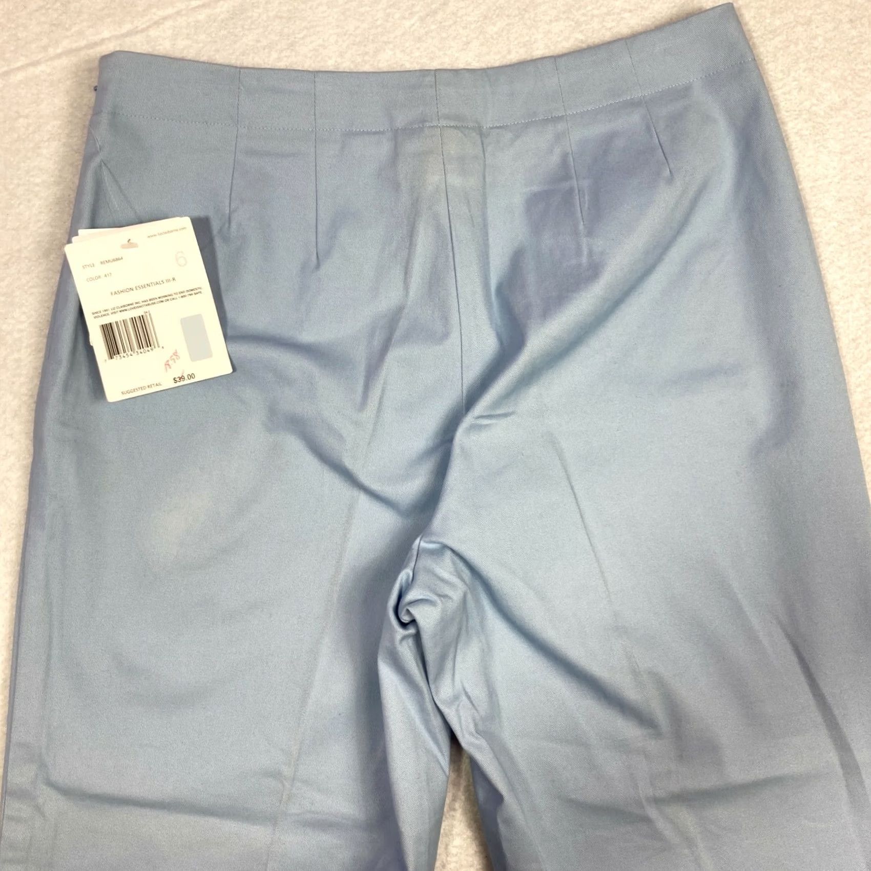 Liz Claiborne Liz Claiborne Womens Blue Stretch Have to Have Michaela Pants NWT Size 6 Size 28" / US 6 / IT 42 - 7 Thumbnail