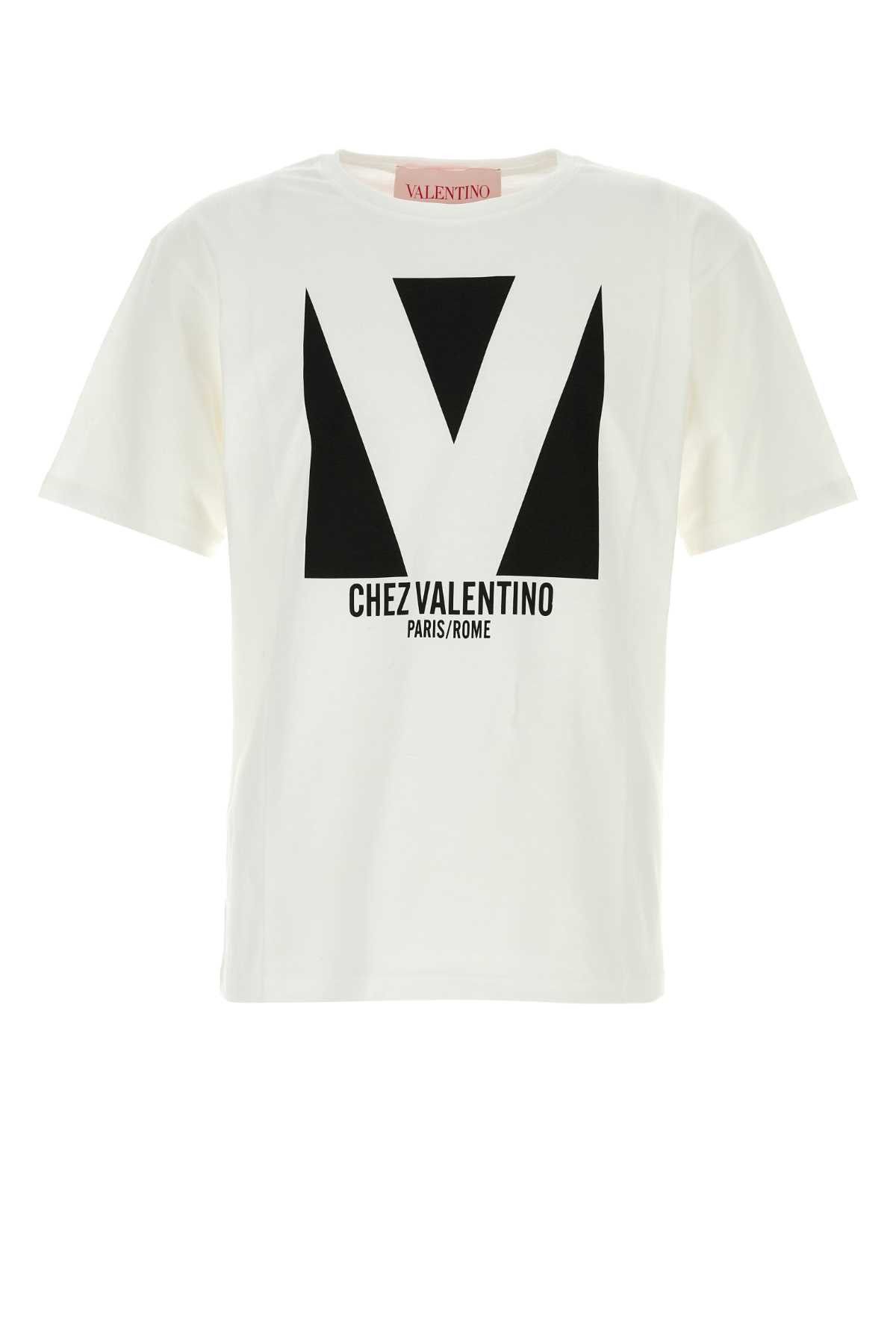 Valentino White Cotton T-Shirt Size US S / EU 44-46 / 1 - 1 Thumbnail
