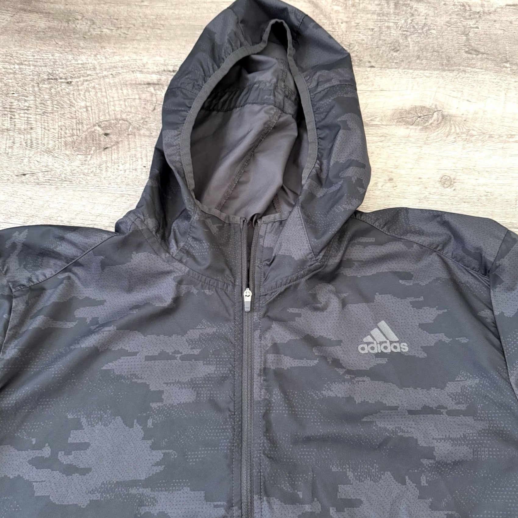 Adidas Adidas Super Lightweight Jacket Mens Medium Hooded Zip Camouflage Black Carbon CY5738 Size US M / EU 48-50 / 2 - 6 Thumbnail