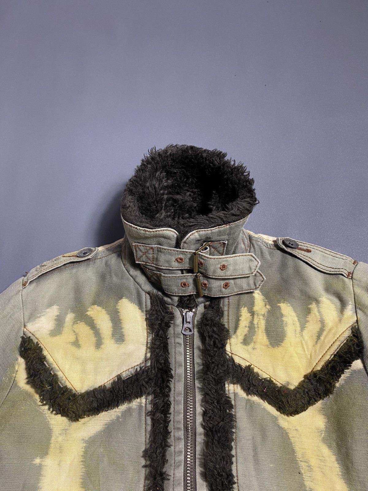 Edwin Vintage EDWIN Inner Sherpa Distressed Fleece Jacket Size US M / EU 48-50 / 2 - 4 Thumbnail