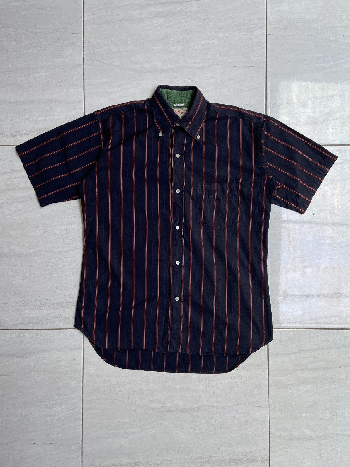 image of Dry Bones Striped Shirt in Navy, Men's (Size Large)