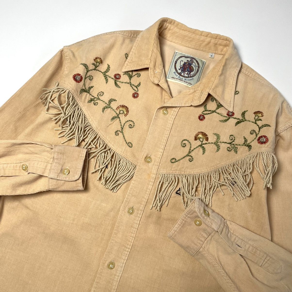 Vintage 1990s Blood Stock Wildwest Western Cowboy Corduroy Shirt Size US L / EU 52-54 / 3 - 6 Thumbnail