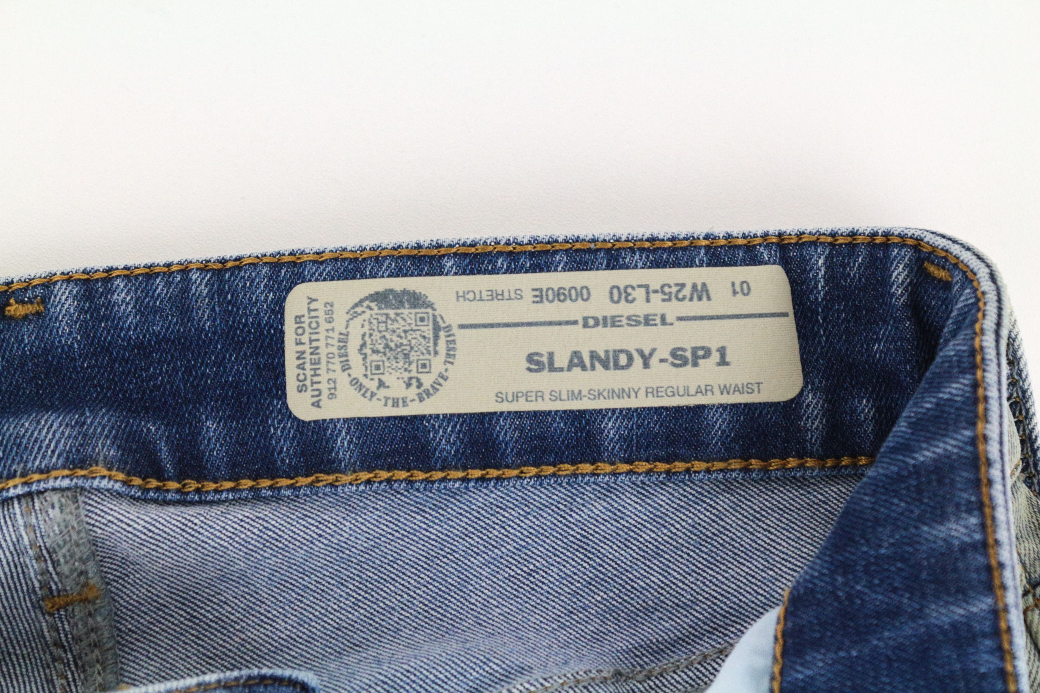 Diesel SLANDY-SP1 0090E W25/L30 Light Blue Stretch Jeans 63599 Size 25" / US 0 / IT 36 - 5 Thumbnail