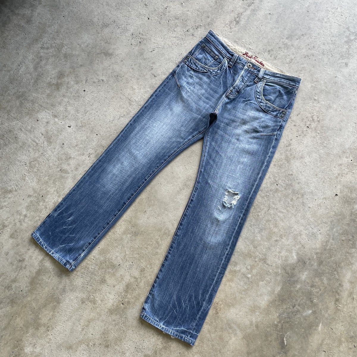 Japanese Brand W32💥 Vintage Back Number Japan Distressed Faded Jeans Pants Size US 32 / EU 48 - 3 Thumbnail
