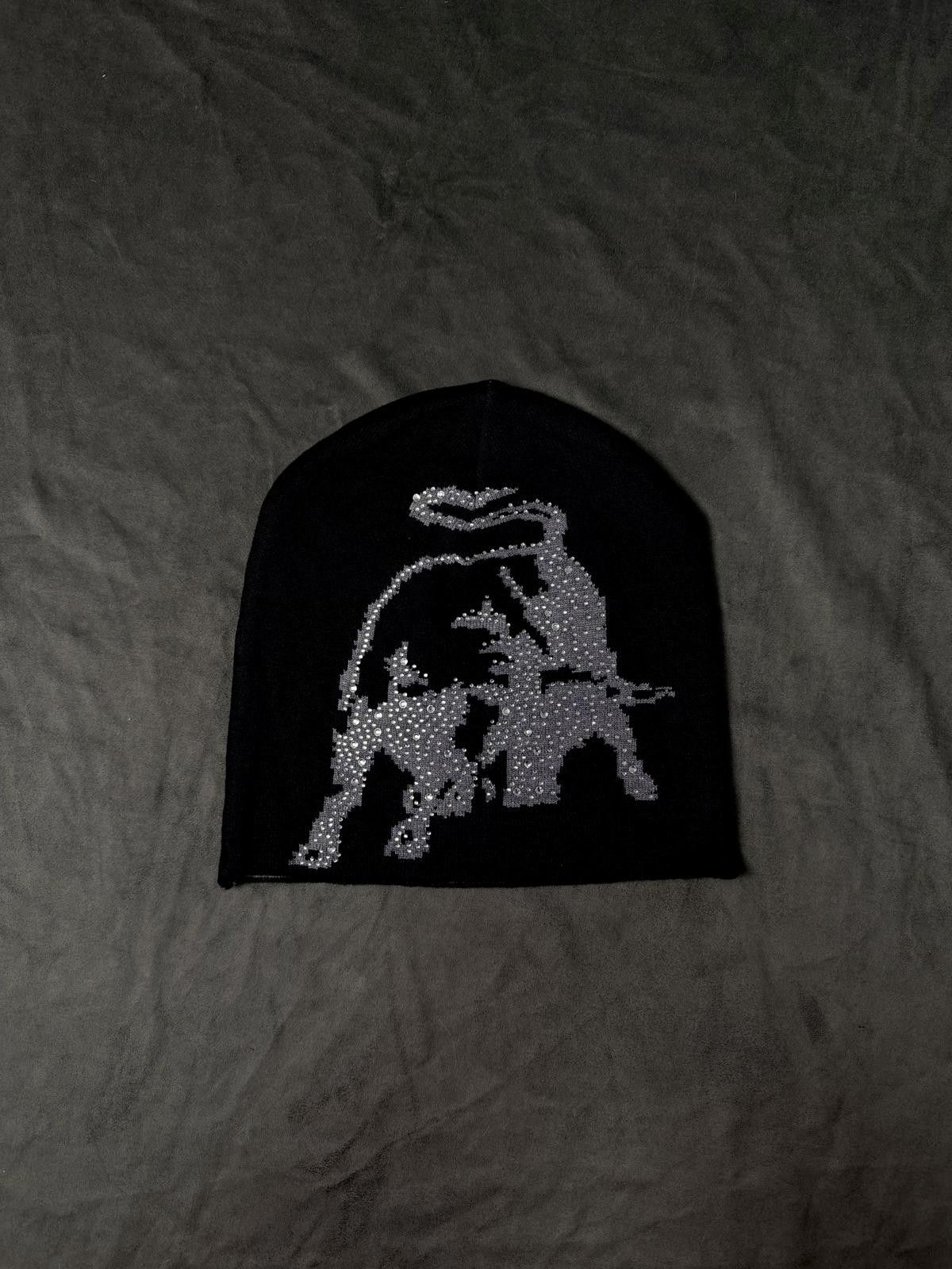 Japanese Brand Avant Garde Bull Graphic No Cuff Knit Beanie Hat Black OS Size ONE SIZE - 1 Thumbnail