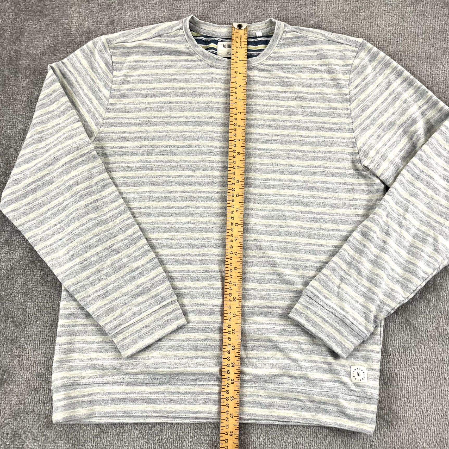 Vintage LINKSOUL Pullover Mens Large Gray Blue Reverse Stripe Golf Sweater Tempus Fugit Size US L / EU 52-54 / 3 - 4 Thumbnail