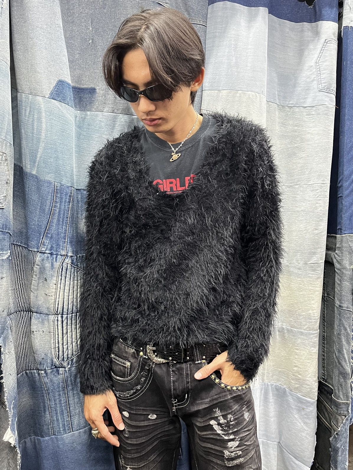 If Six Was Nine × Japanese Brand Fuzzy Mohair Grunge avail avntgrde Kurt Cobain Style Size US M / EU 48-50 / 2 - 11 Thumbnail