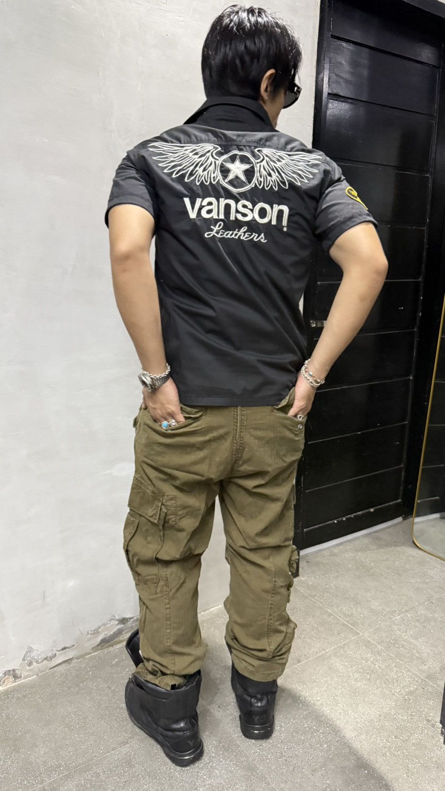 Vanson Leathers Vanson Leathers Wings Button Up Short Sleeve Shirt Size US M / EU 48-50 / 2 - 20 Thumbnail