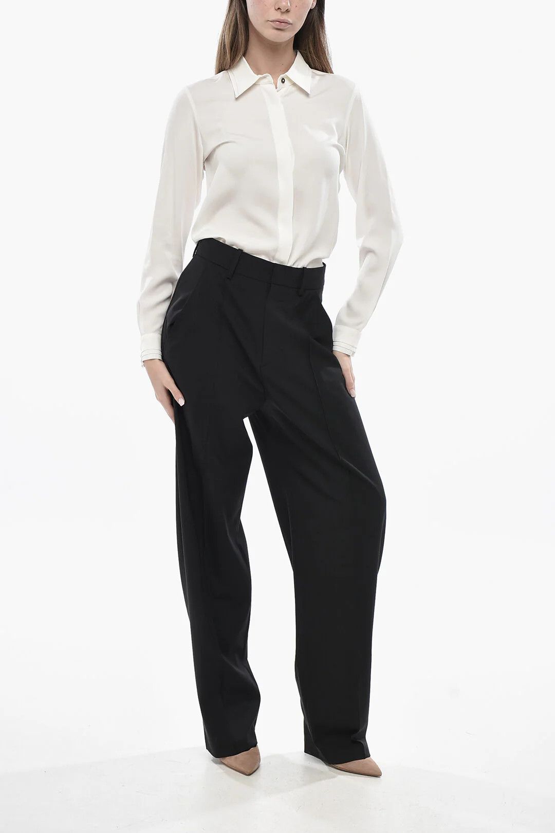 Isabel Marant og1mm0326 Wool-Blend Pant in Black Size 28" / US 6 / IT 42 - 4 Thumbnail