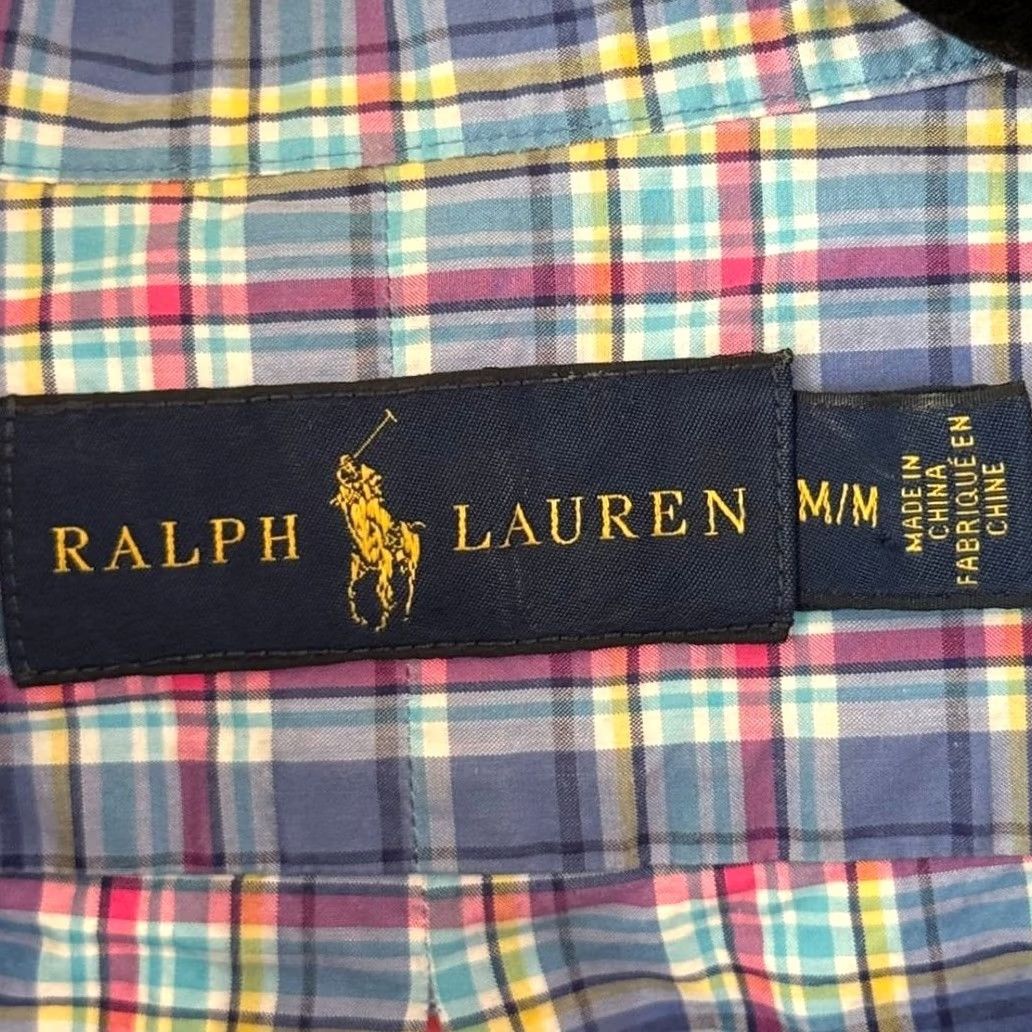 Ralph Lauren Ralph Lauren Men Plaid Short Sleeve Button Up Polo Shirt - Medium Blue Size US M / EU 48-50 / 2 - 5 Thumbnail