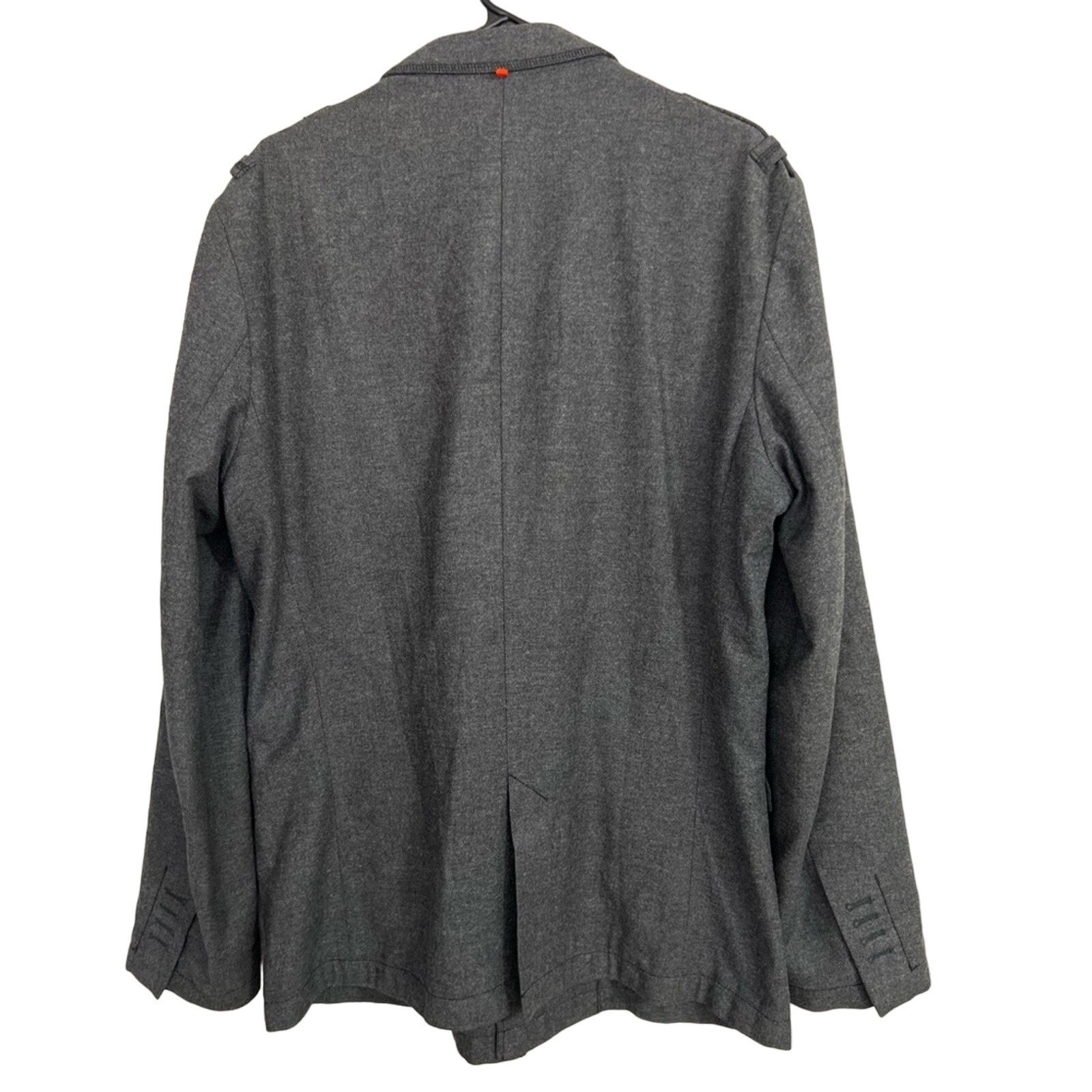 Hugo Boss 44R Hugo Boss Orange Men’s Jacket Gray Wool Blend Military Size 44R - 2 Thumbnail