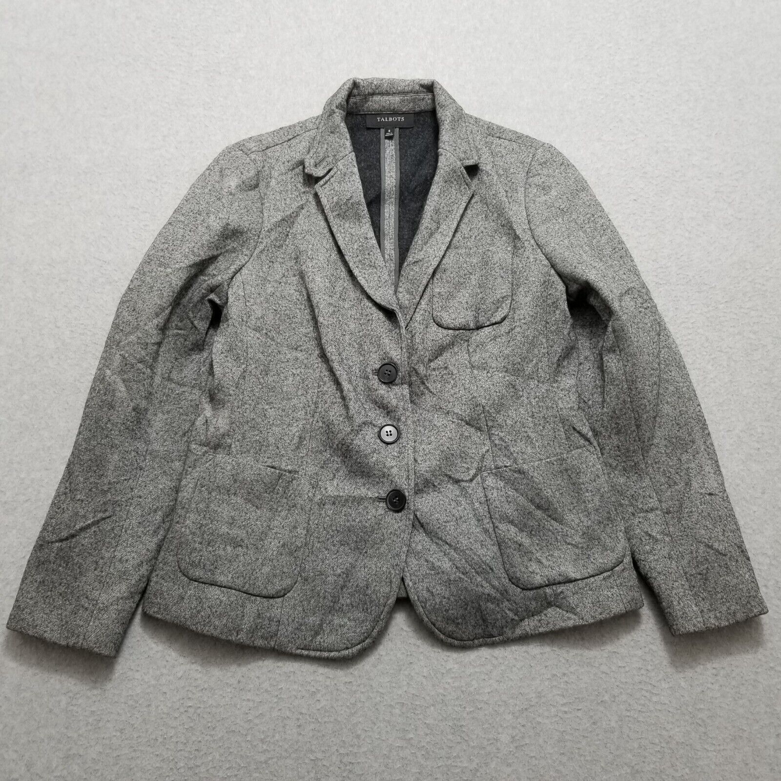 Talbots Talbots Blazer Womens 8 Gray Wool Blend Pockets Buttons Size M / US 6-8 / IT 42-44 - 1 Thumbnail